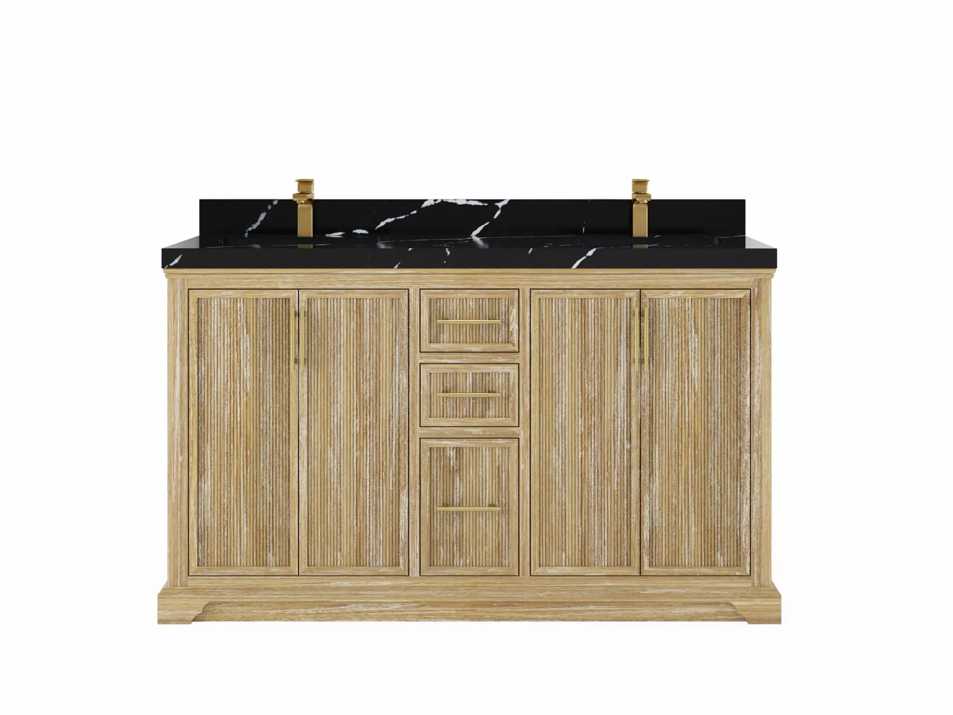 Alys Teak Wood 60 in. W x 22 in. D Double Sink Bathroom Vanity