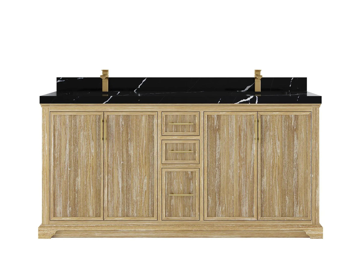 Alys Teak Wood 72 in. W x 22 in. D Double Sink Bathroom Vanity