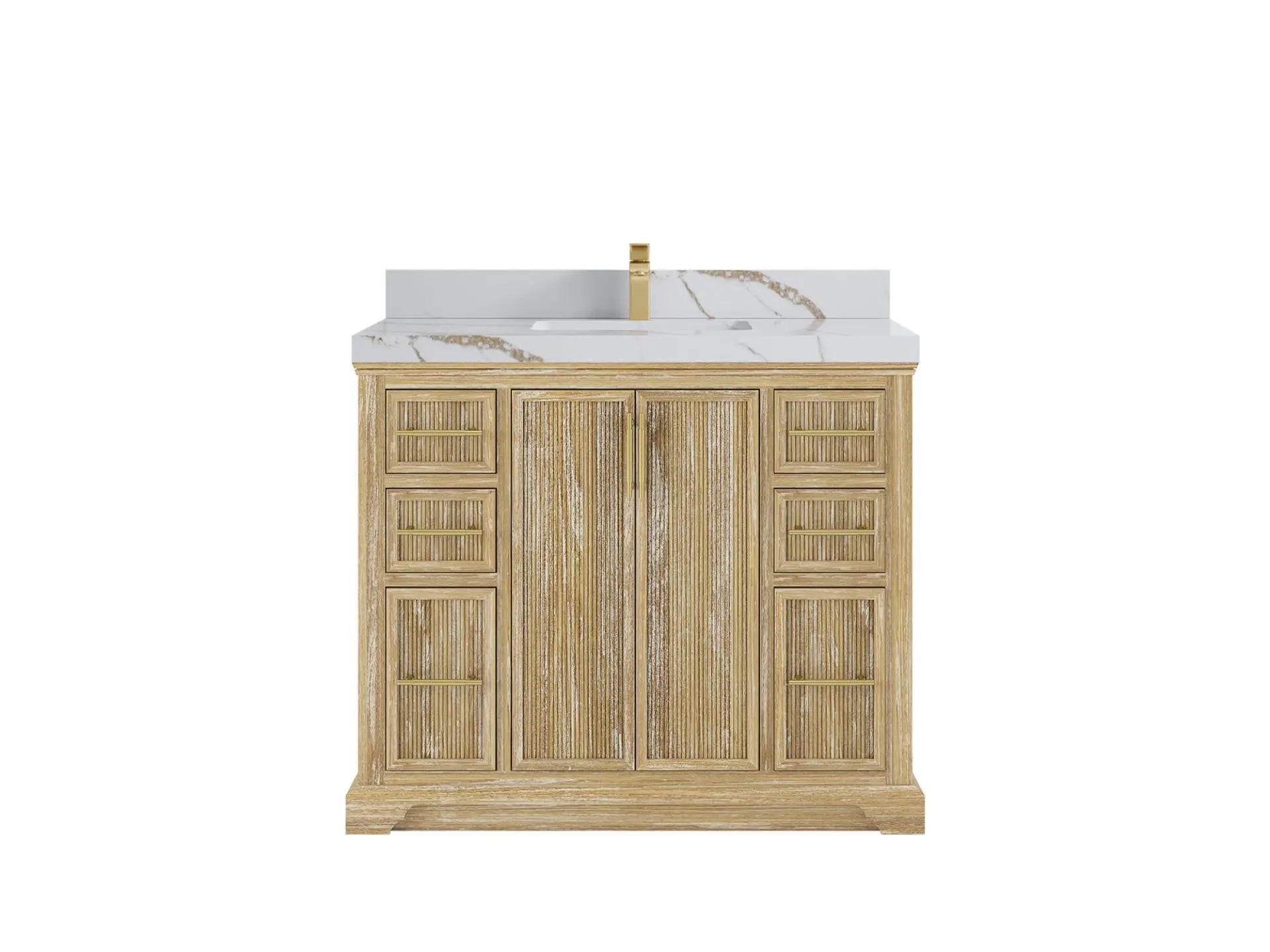 Alys Teak Wood 42 in. W x 22 in. D Single Sink Bathroom Vanity
