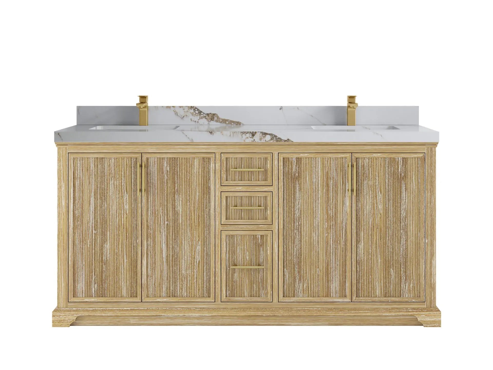 Alys Teak Wood 72 in. W x 22 in. D Double Sink Bathroom Vanity