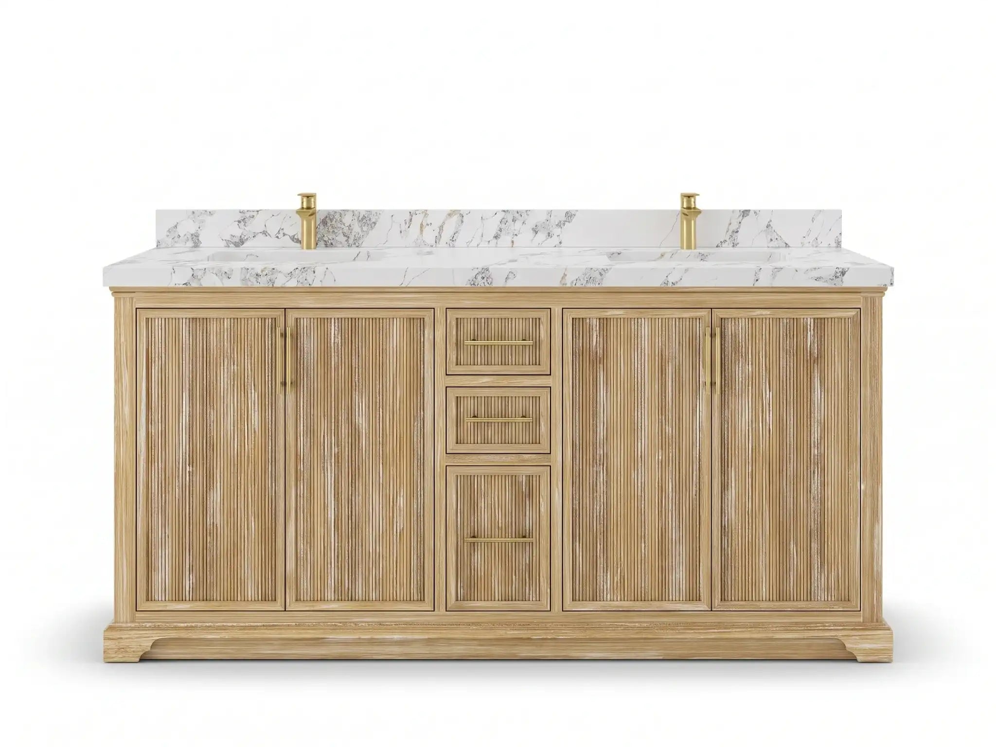 Alys Teak Wood 72 in. W x 22 in. D Double Sink Bathroom Vanity
