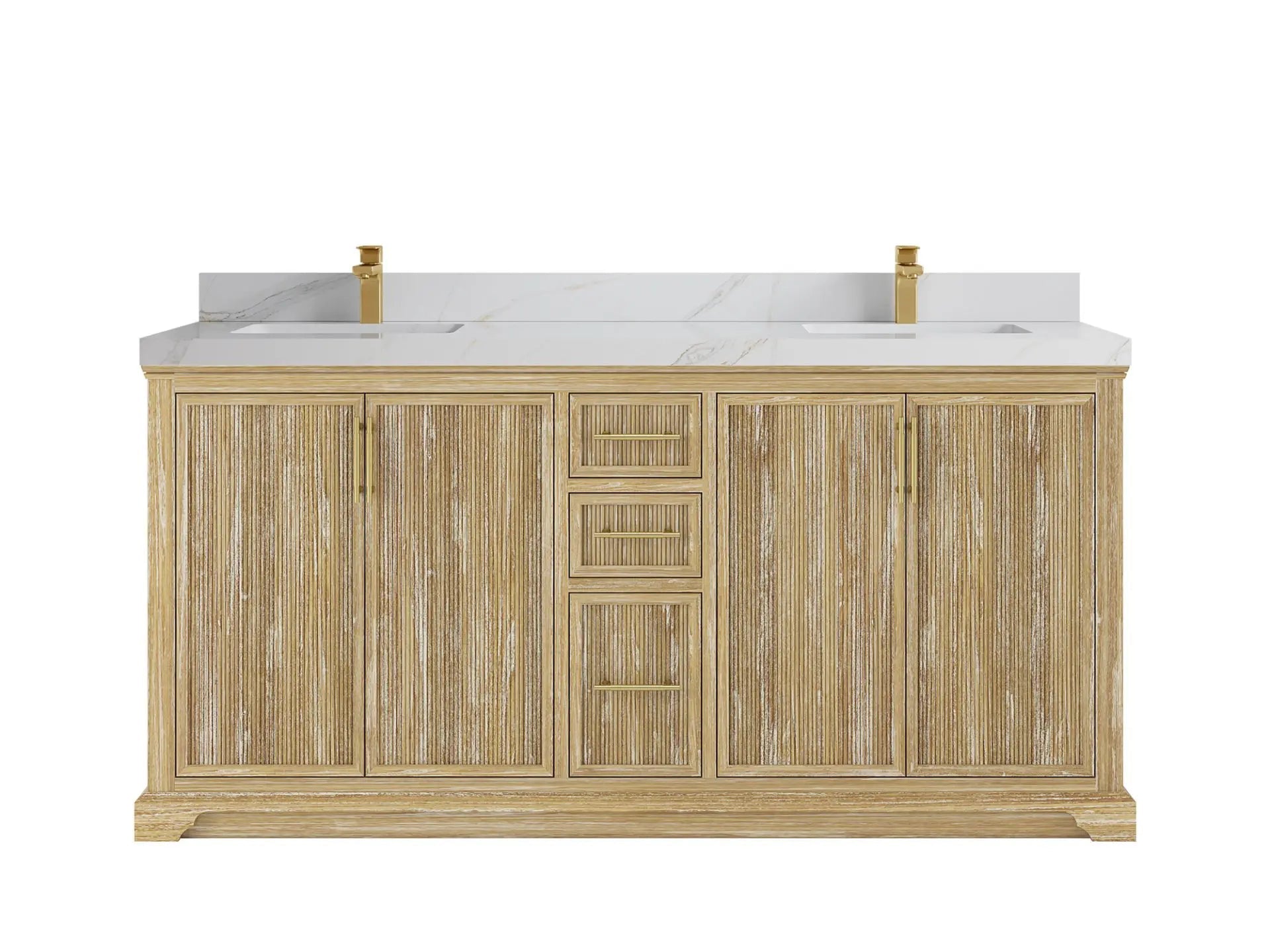 Alys Teak Wood 72 in. W x 22 in. D Double Sink Bathroom Vanity