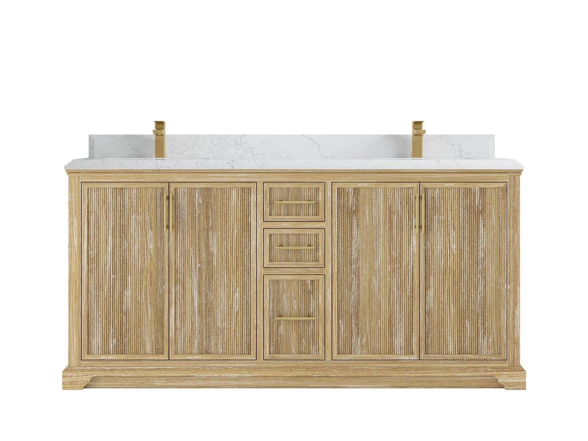 Alys Teak Wood 72 in. W x 22 in. D Double Sink Bathroom Vanity