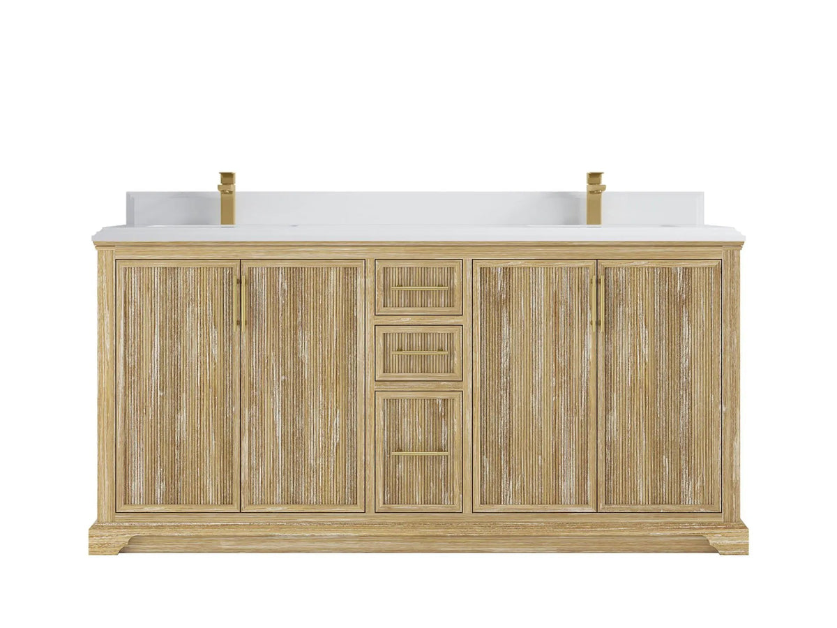 Alys Teak Wood 72 in. W x 22 in. D Double Sink Bathroom Vanity