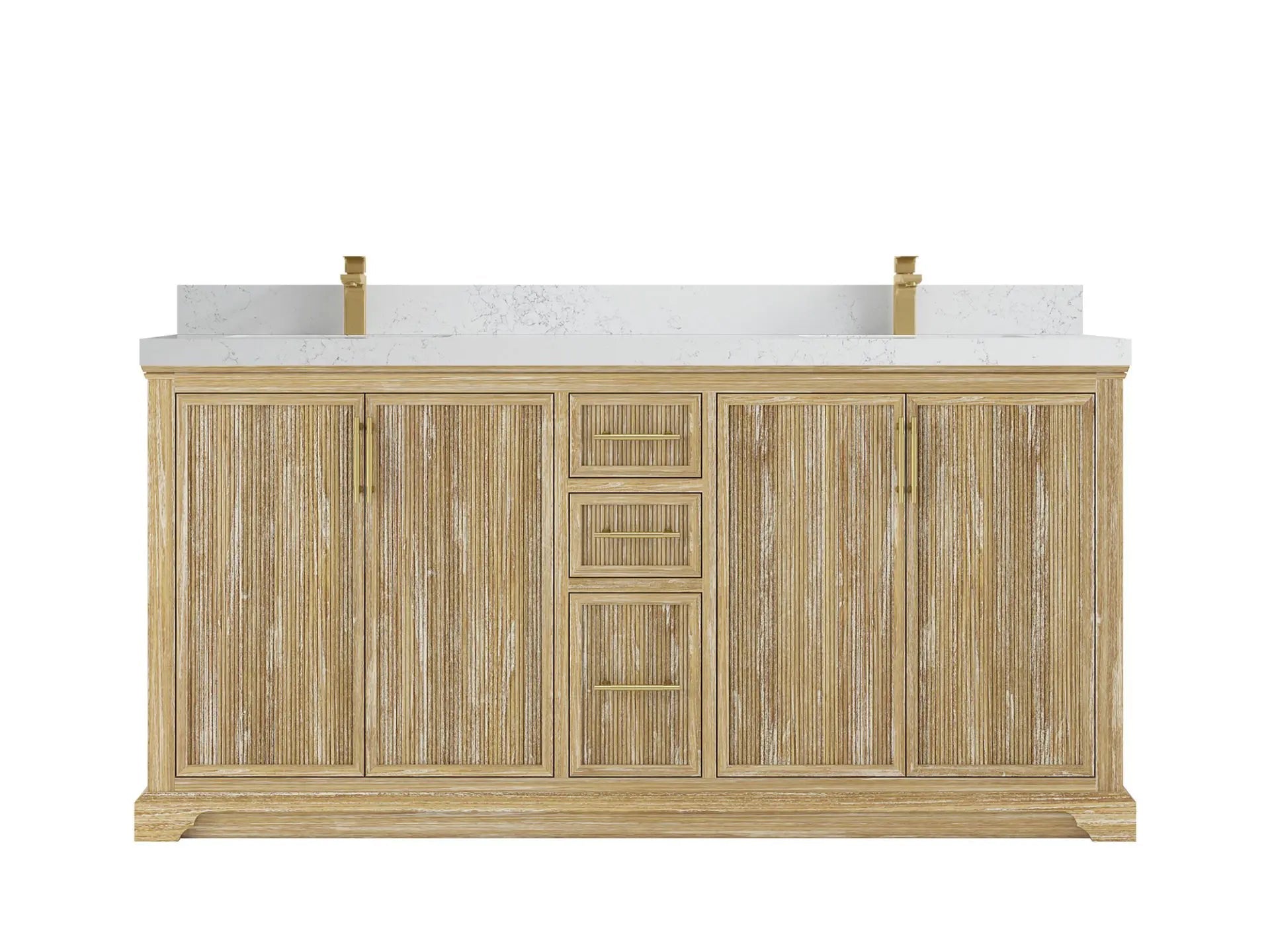Alys Teak Wood 72 in. W x 22 in. D Double Sink Bathroom Vanity