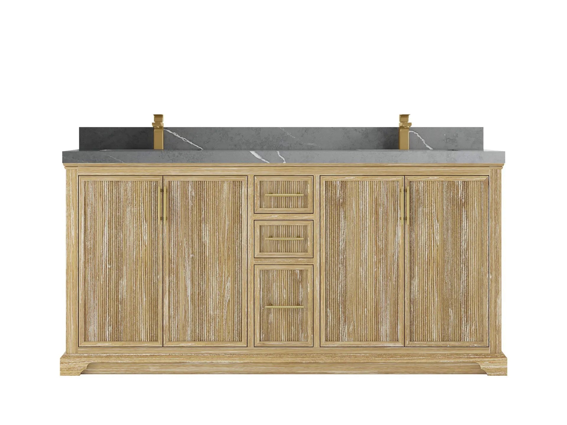 Alys Teak Wood 72 in. W x 22 in. D Double Sink Bathroom Vanity
