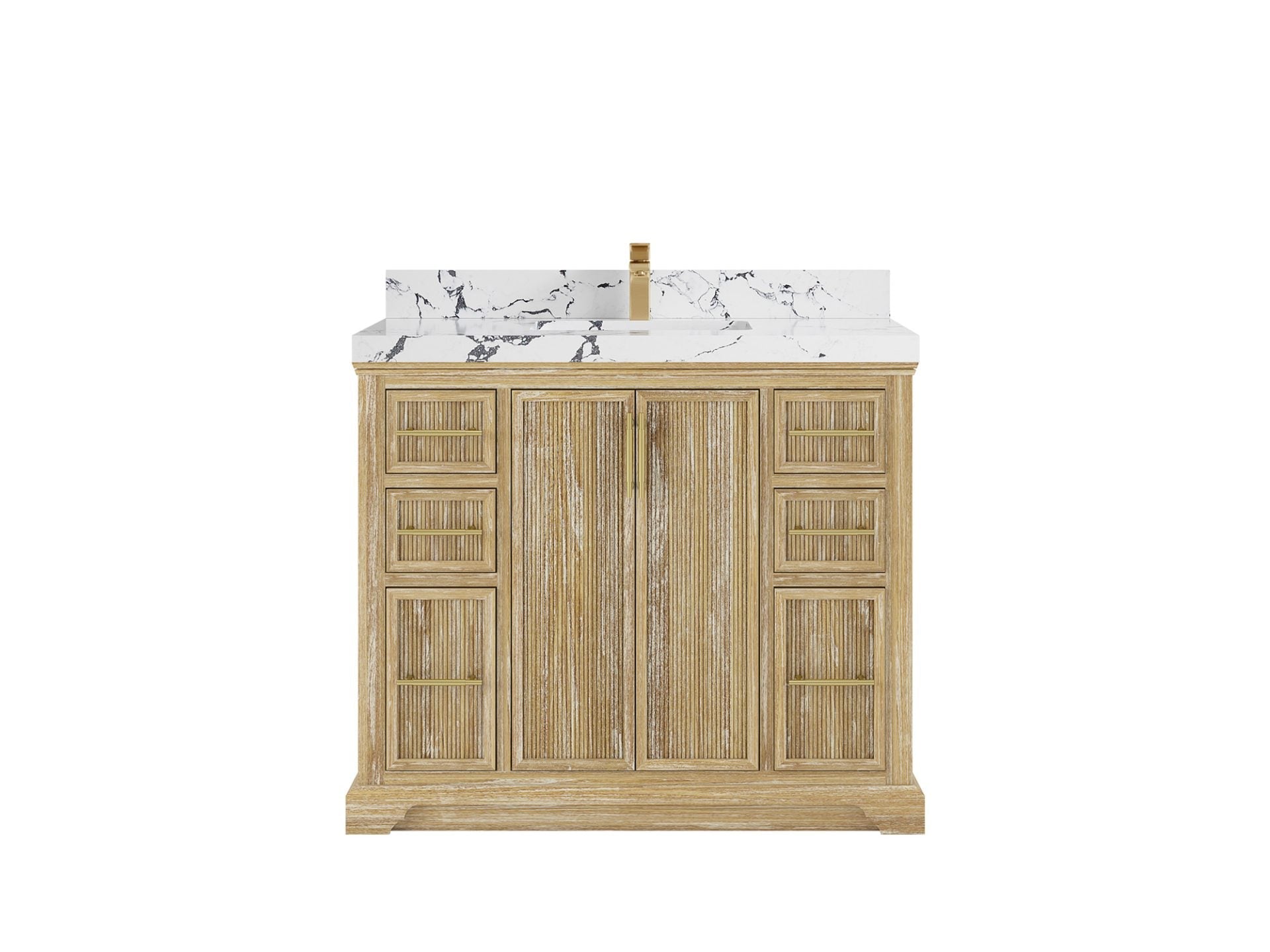 Alys Teak Wood 42 in. W x 22 in. D Single Sink Bathroom Vanity