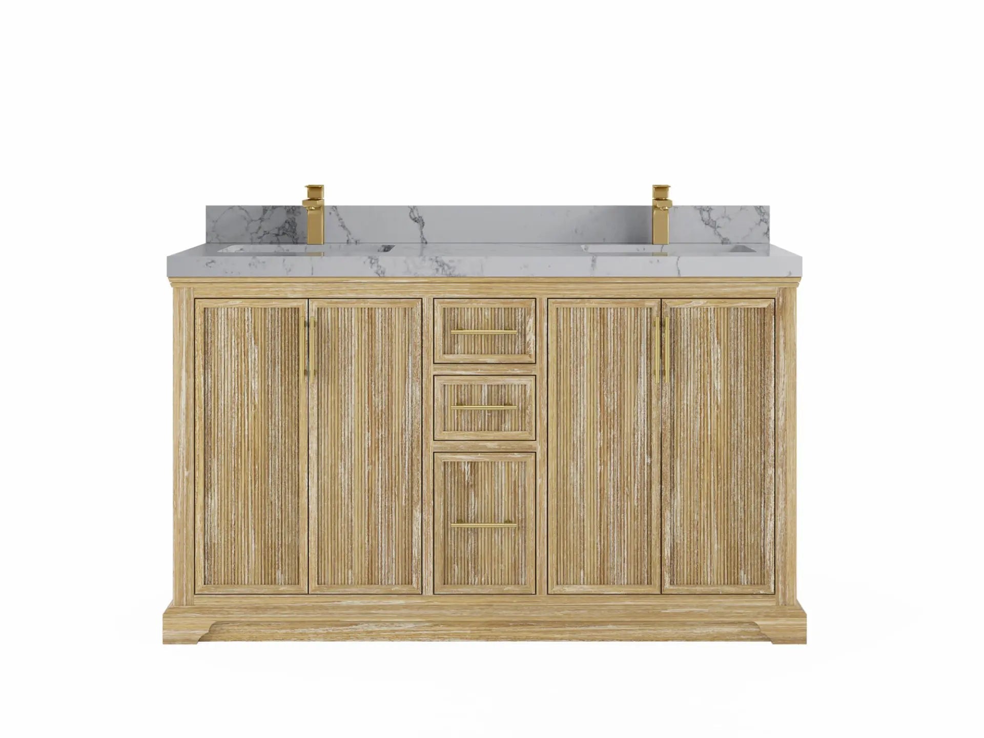 Alys Teak Wood 60 in. W x 22 in. D Double Sink Bathroom Vanity