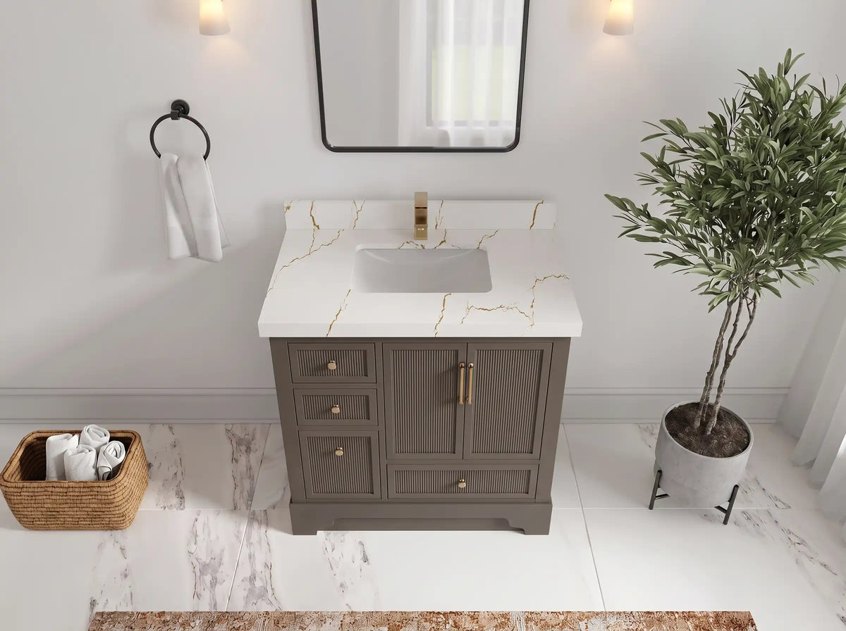 Alys 36 in. W x 22 in. D Center Sink Bathroom Vanity