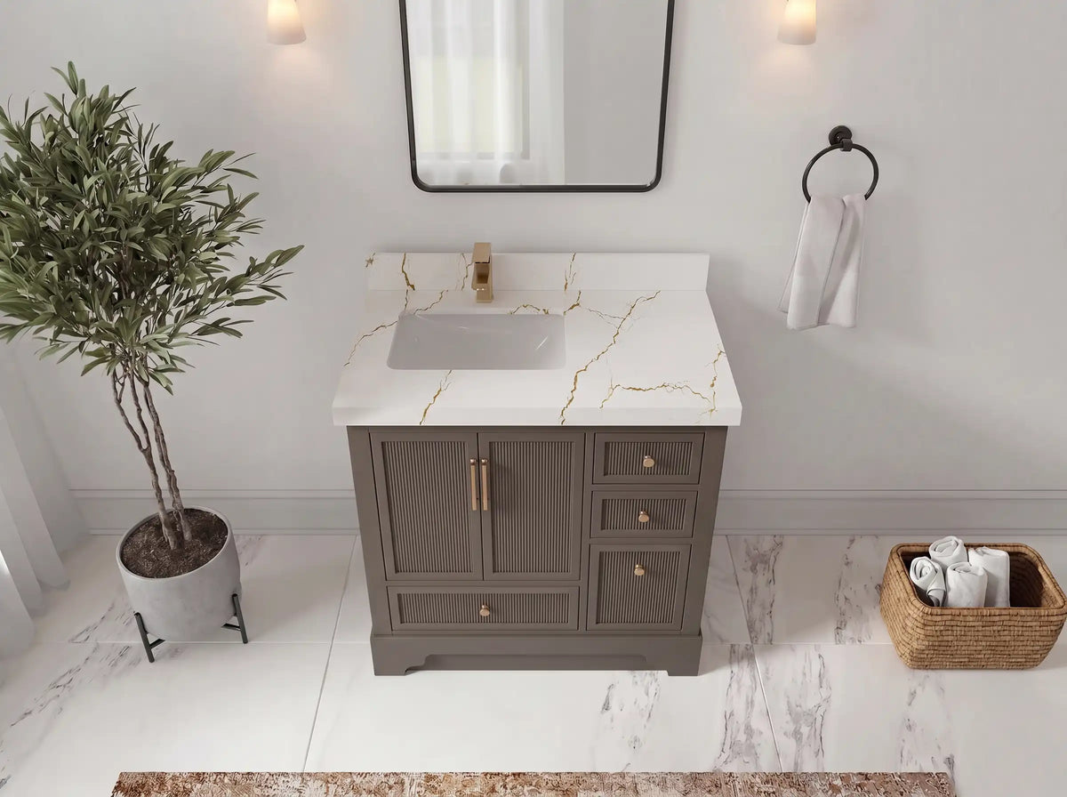 Alys 36 in. W x 22 in. D Left Offset Sink Bathroom Vanity