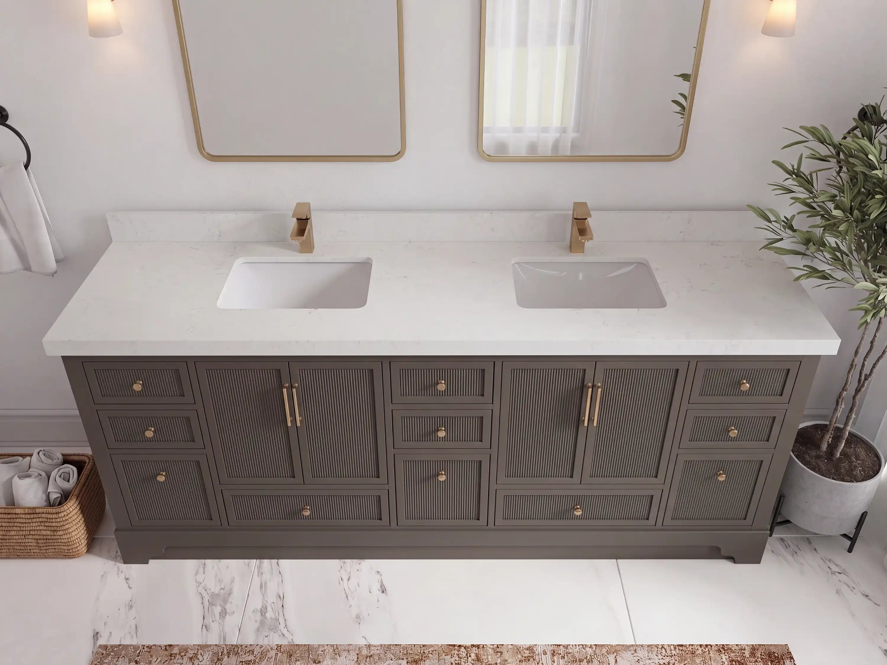 Alys 84 in. W x 22 in. D Double Sink Bathroom Vanity