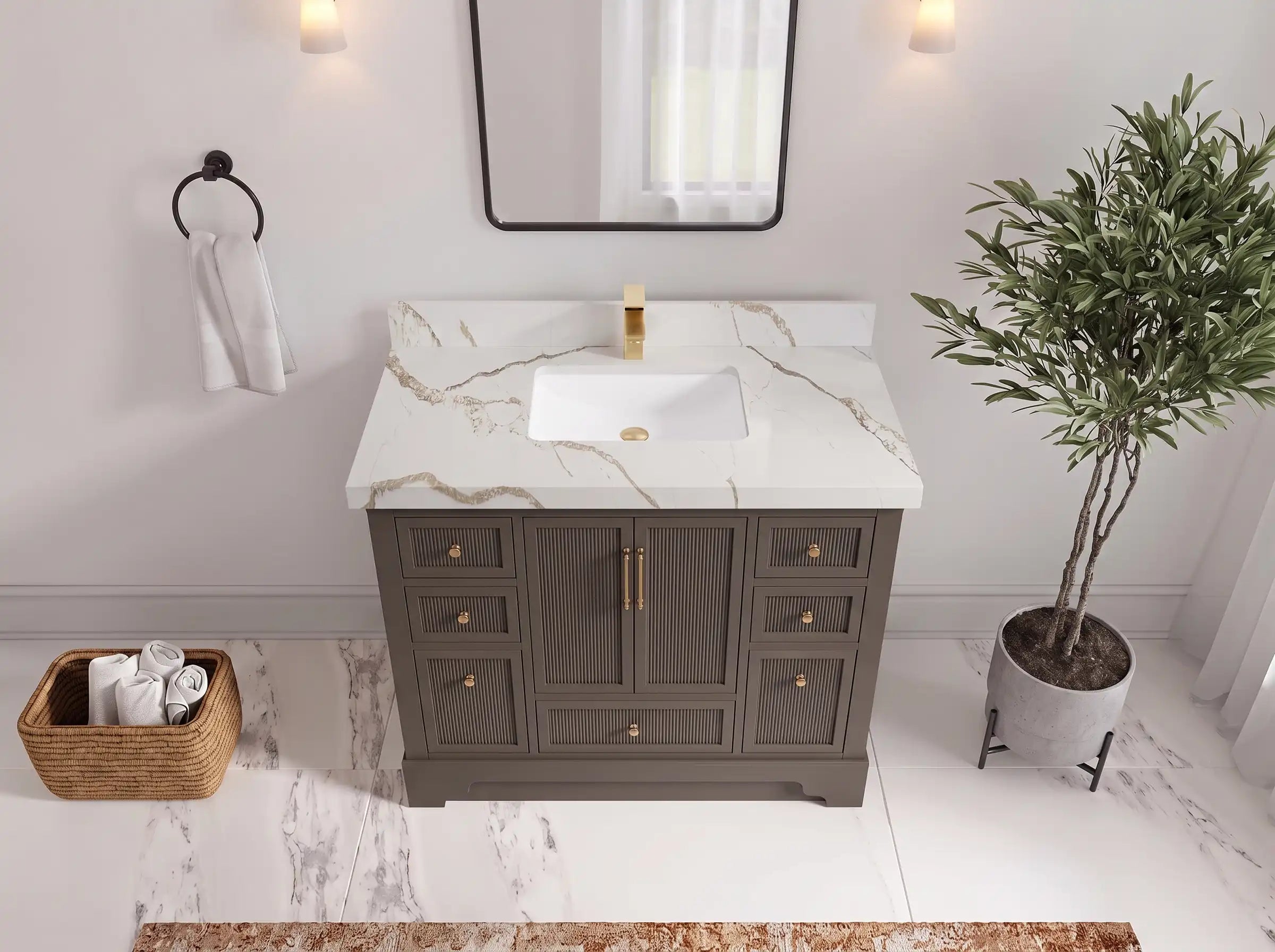 Alys 42 in. W x 22 in. D Single Sink Bathroom Vanity
