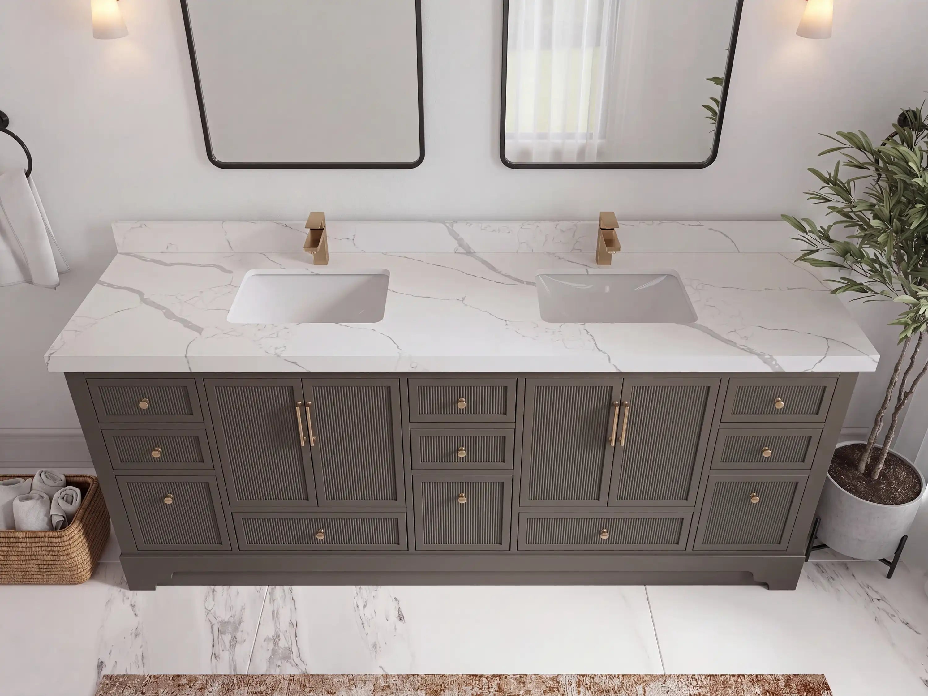 Alys 84 in. W x 22 in. D Double Sink Bathroom Vanity