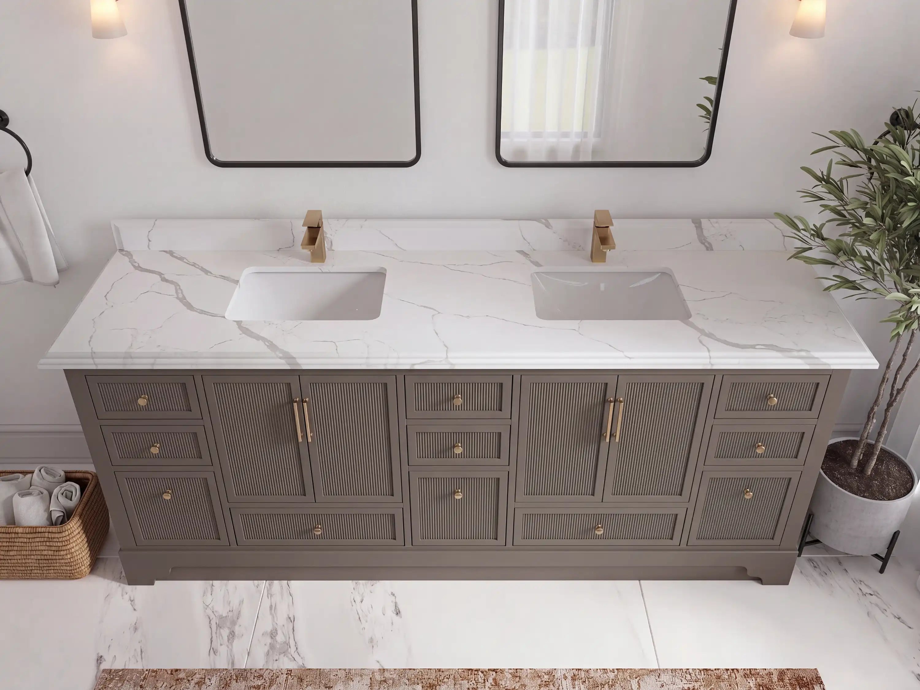 Alys 84 in. W x 22 in. D Double Sink Bathroom Vanity