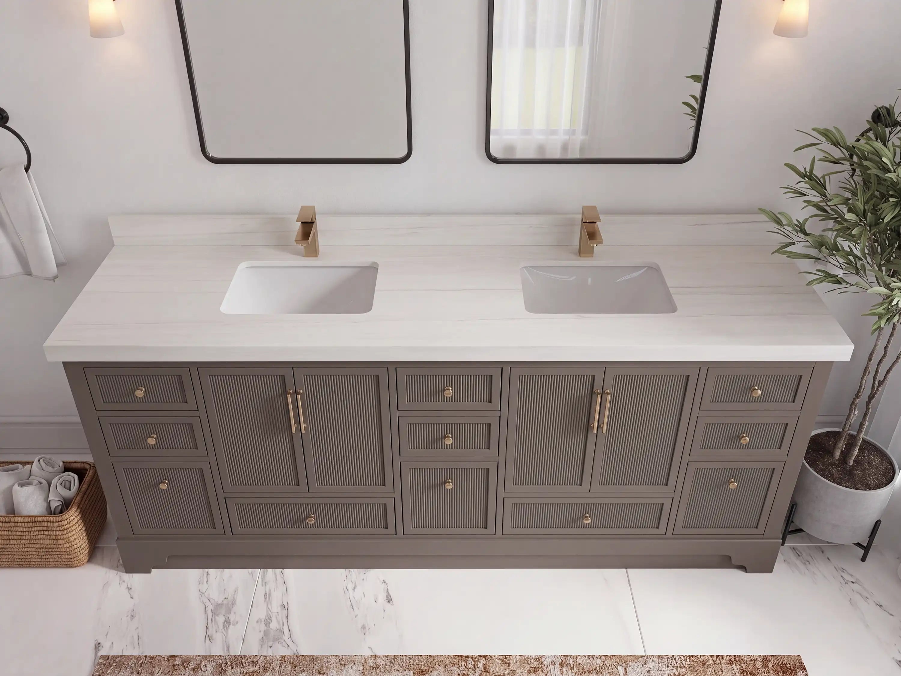 Alys 84 in. W x 22 in. D Double Sink Bathroom Vanity