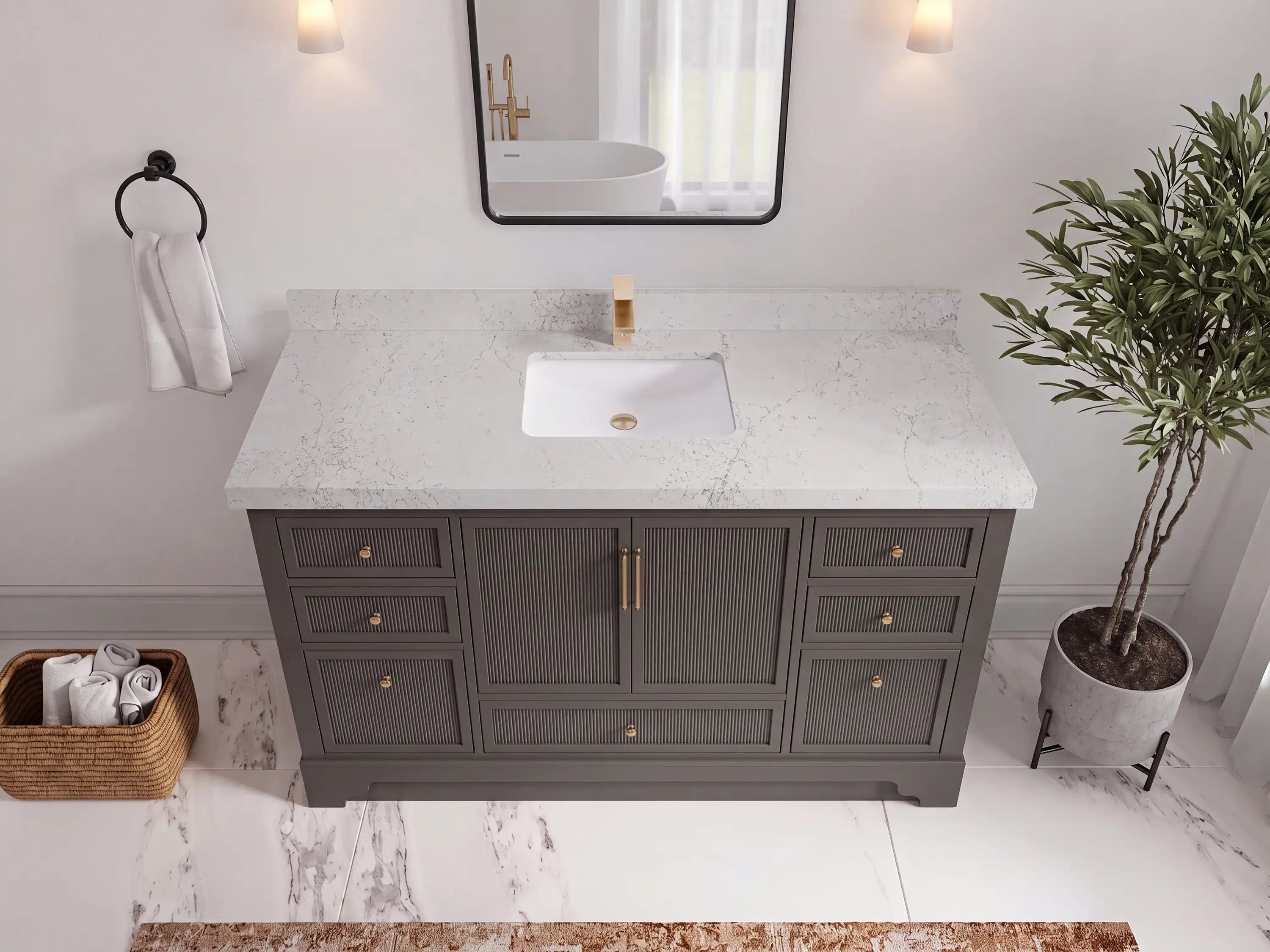 Alys 60 in. W x 22 in. D Single Sink Bathroom Vanity