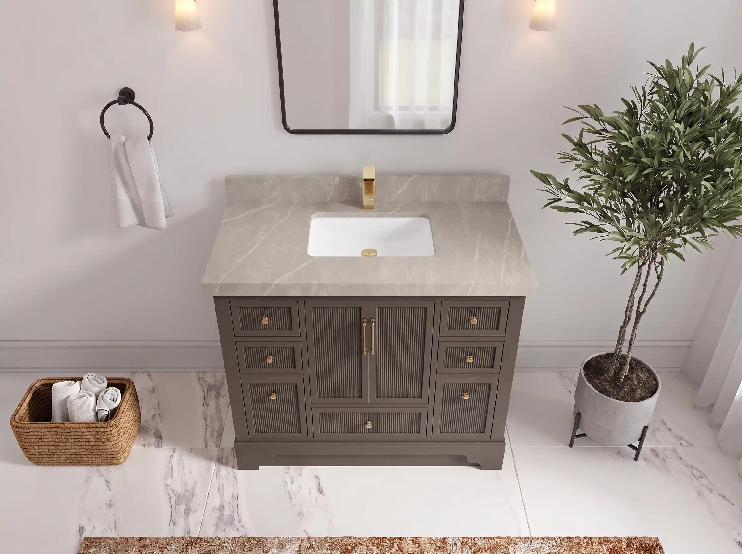 Alys 42 in. W x 22 in. D Single Sink Bathroom Vanity
