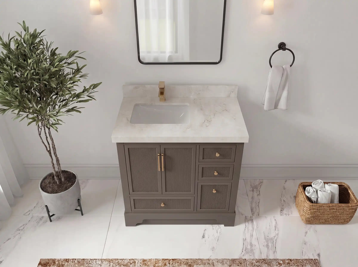 Alys 36 in. W x 22 in. D Left Offset Sink Bathroom Vanity
