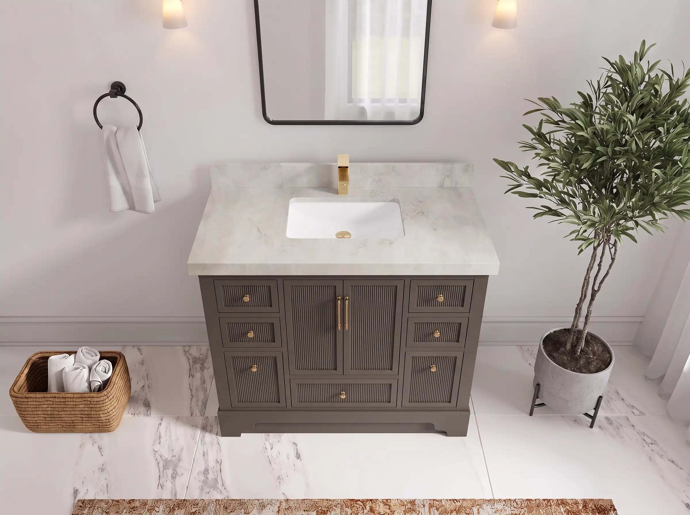 Alys 42 in. W x 22 in. D Single Sink Bathroom Vanity