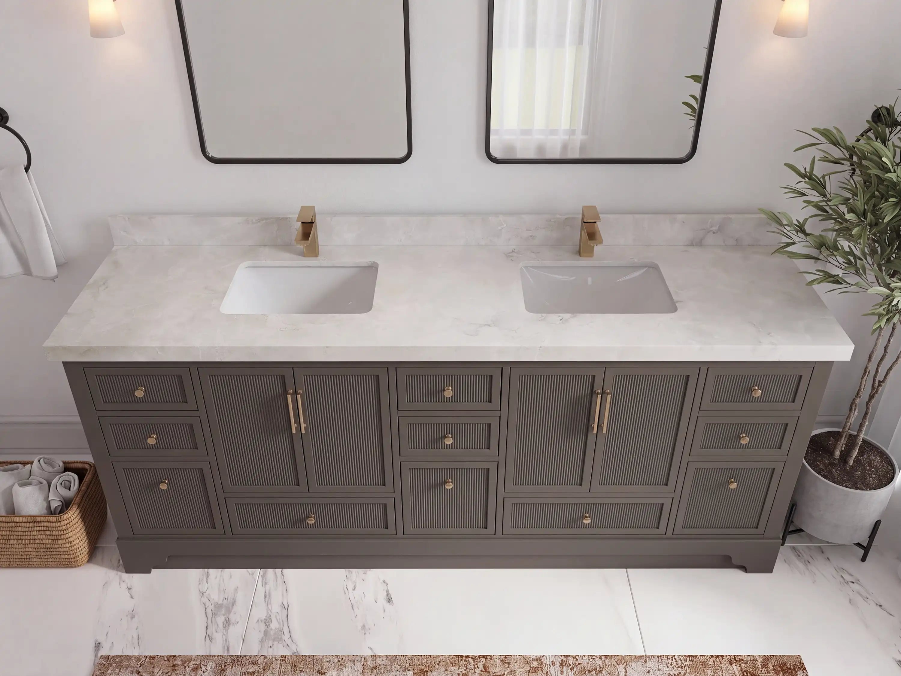 Alys 84 in. W x 22 in. D Double Sink Bathroom Vanity