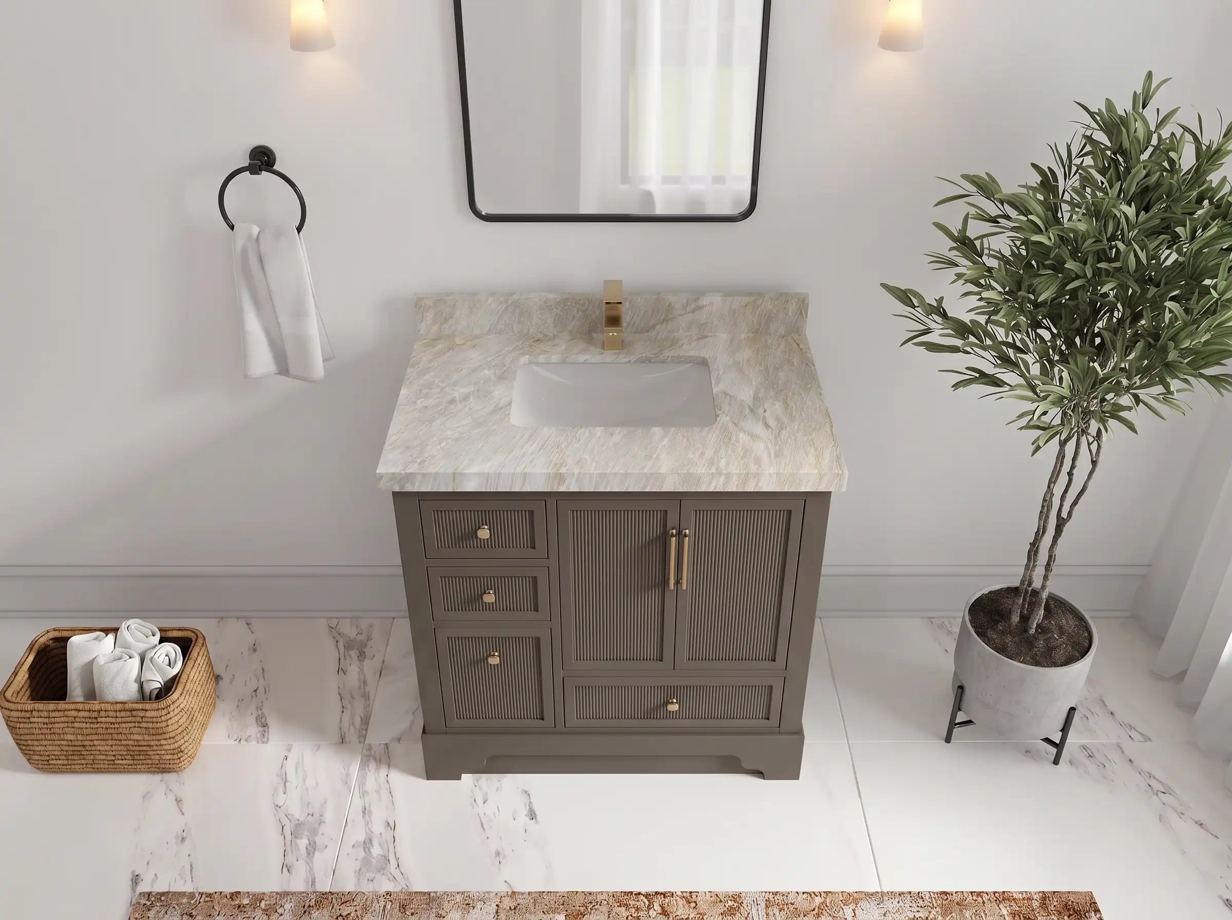 Alys 36 in. W x 22 in. D Center Sink Bathroom Vanity