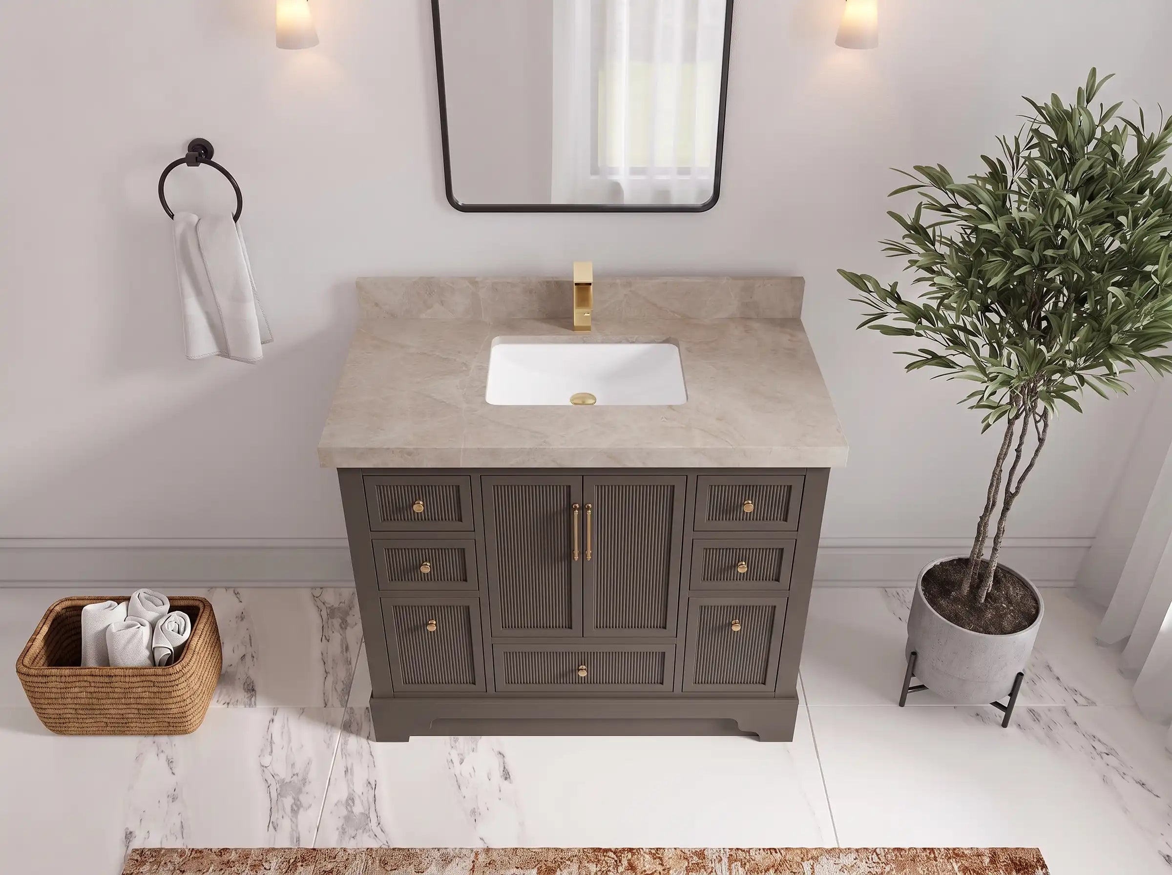 Alys 42 in. W x 22 in. D Single Sink Bathroom Vanity