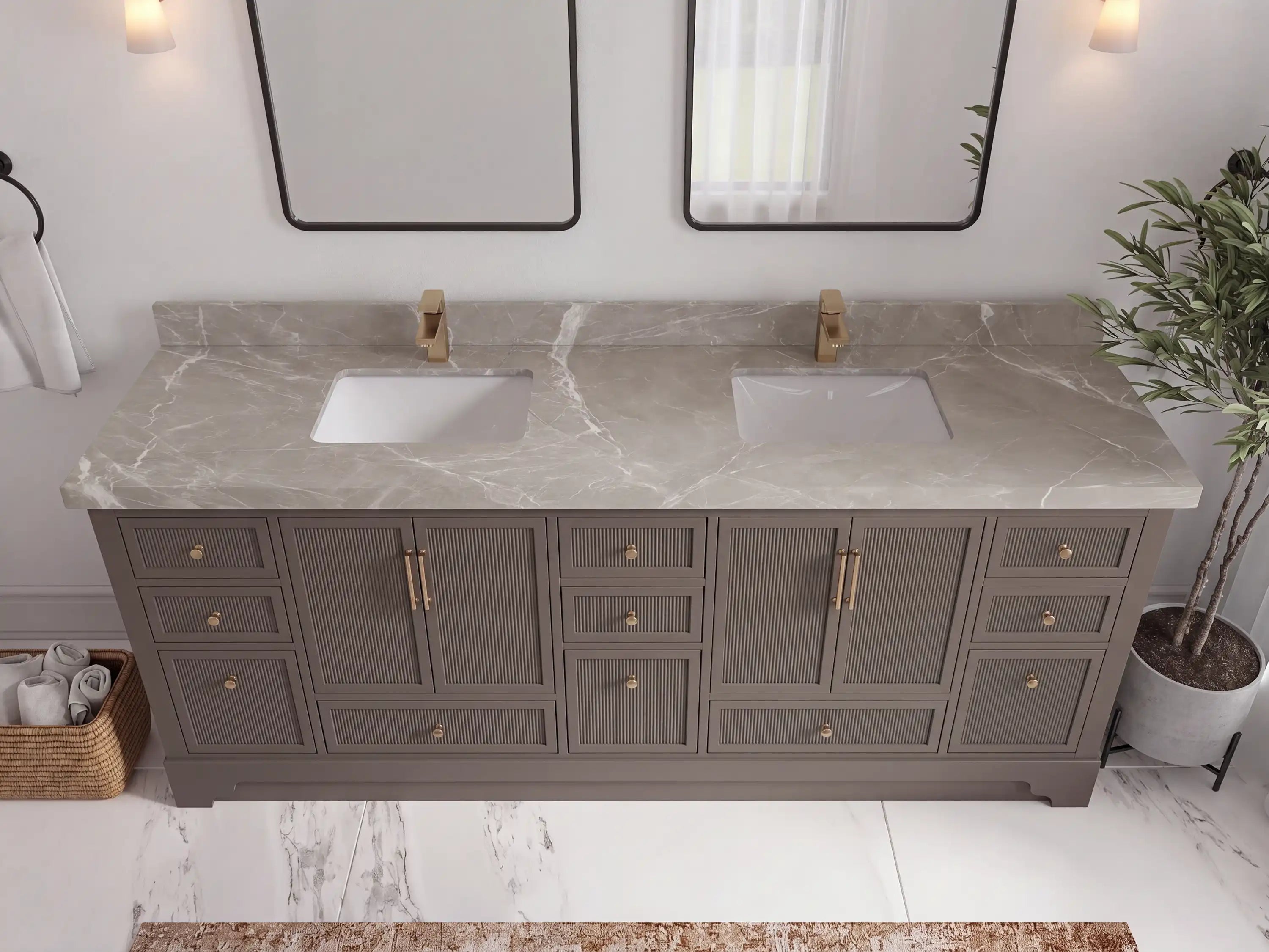 Alys 84 in. W x 22 in. D Double Sink Bathroom Vanity