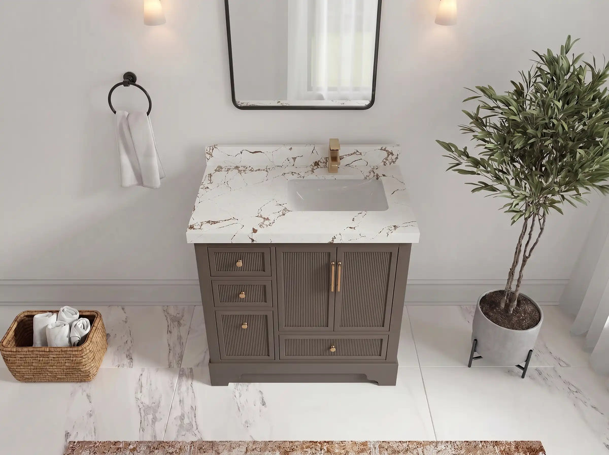 Alys 36 in. W x 22 in. D Right Offset Sink Bathroom Vanity