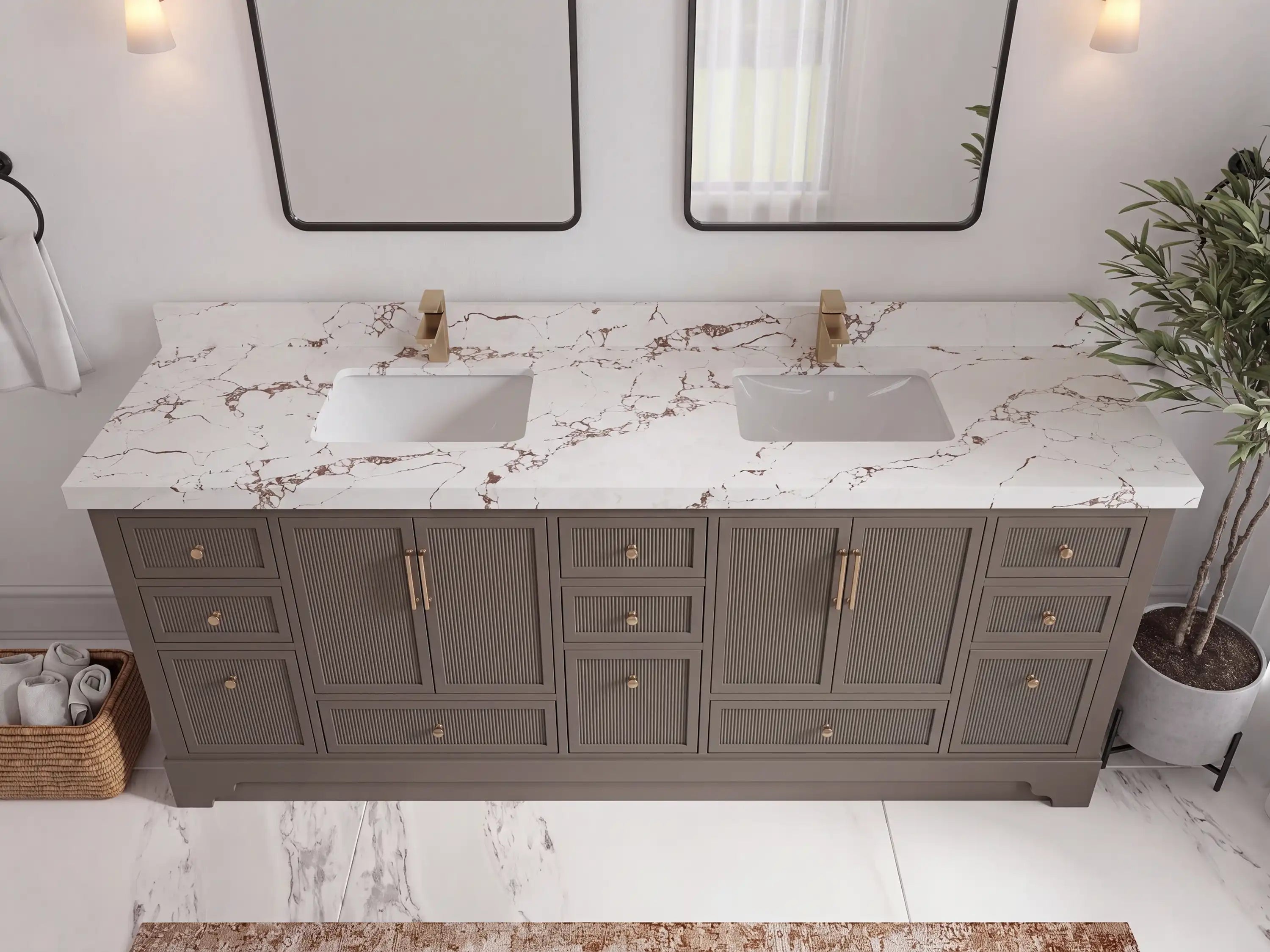 Alys 84 in. W x 22 in. D Double Sink Bathroom Vanity