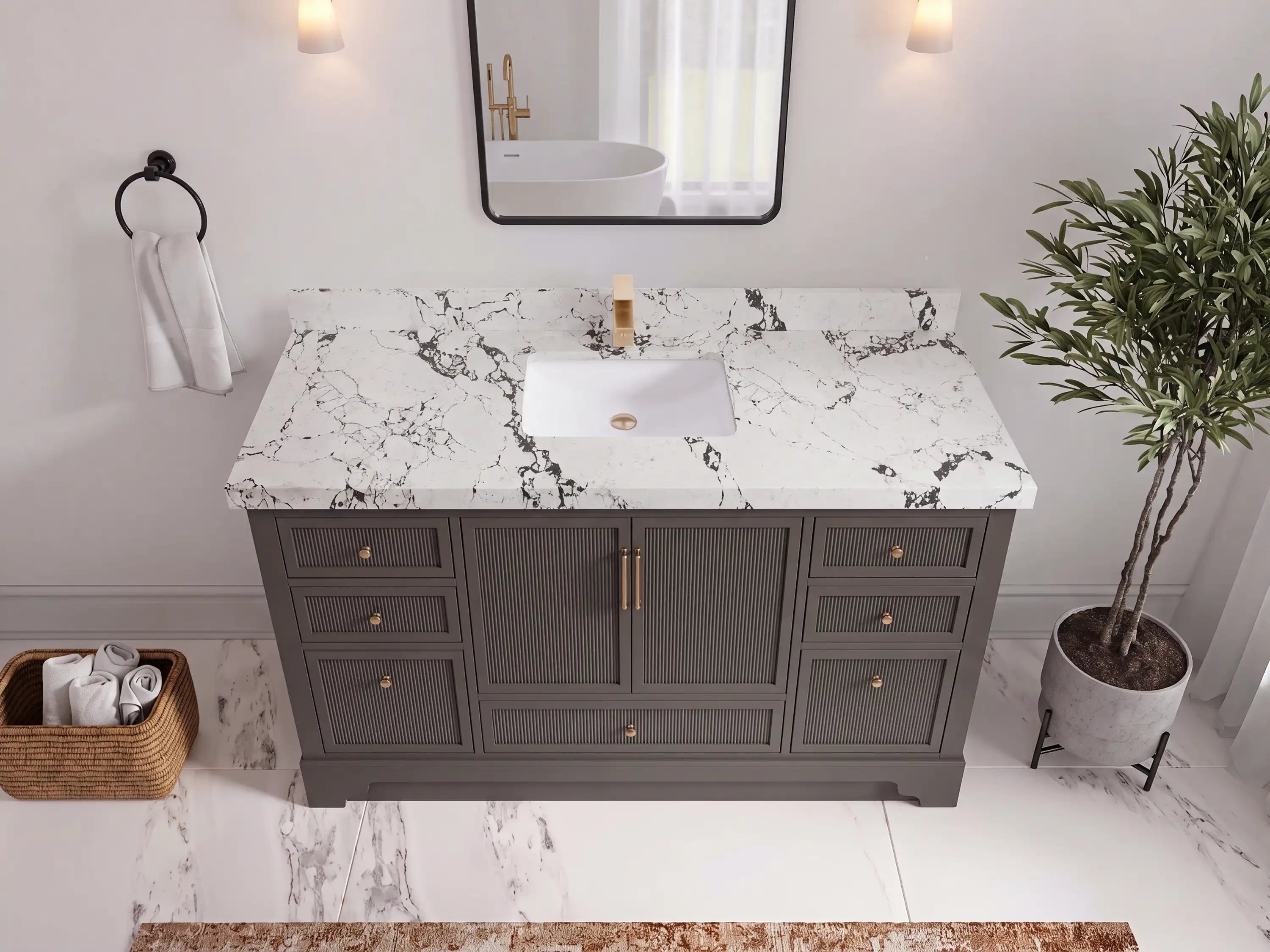 Alys 60 in. W x 22 in. D Single Sink Bathroom Vanity