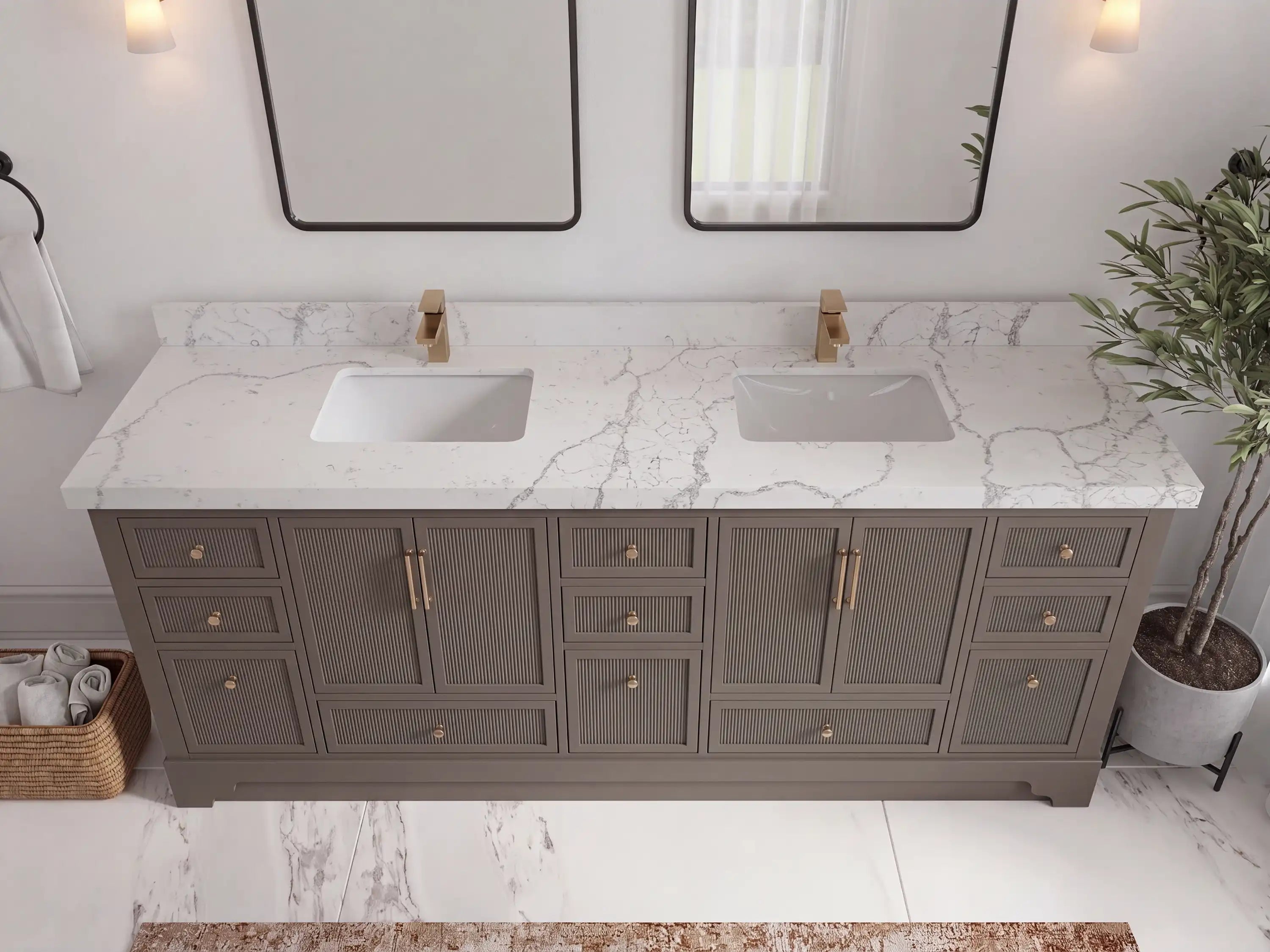 Alys 84 in. W x 22 in. D Double Sink Bathroom Vanity