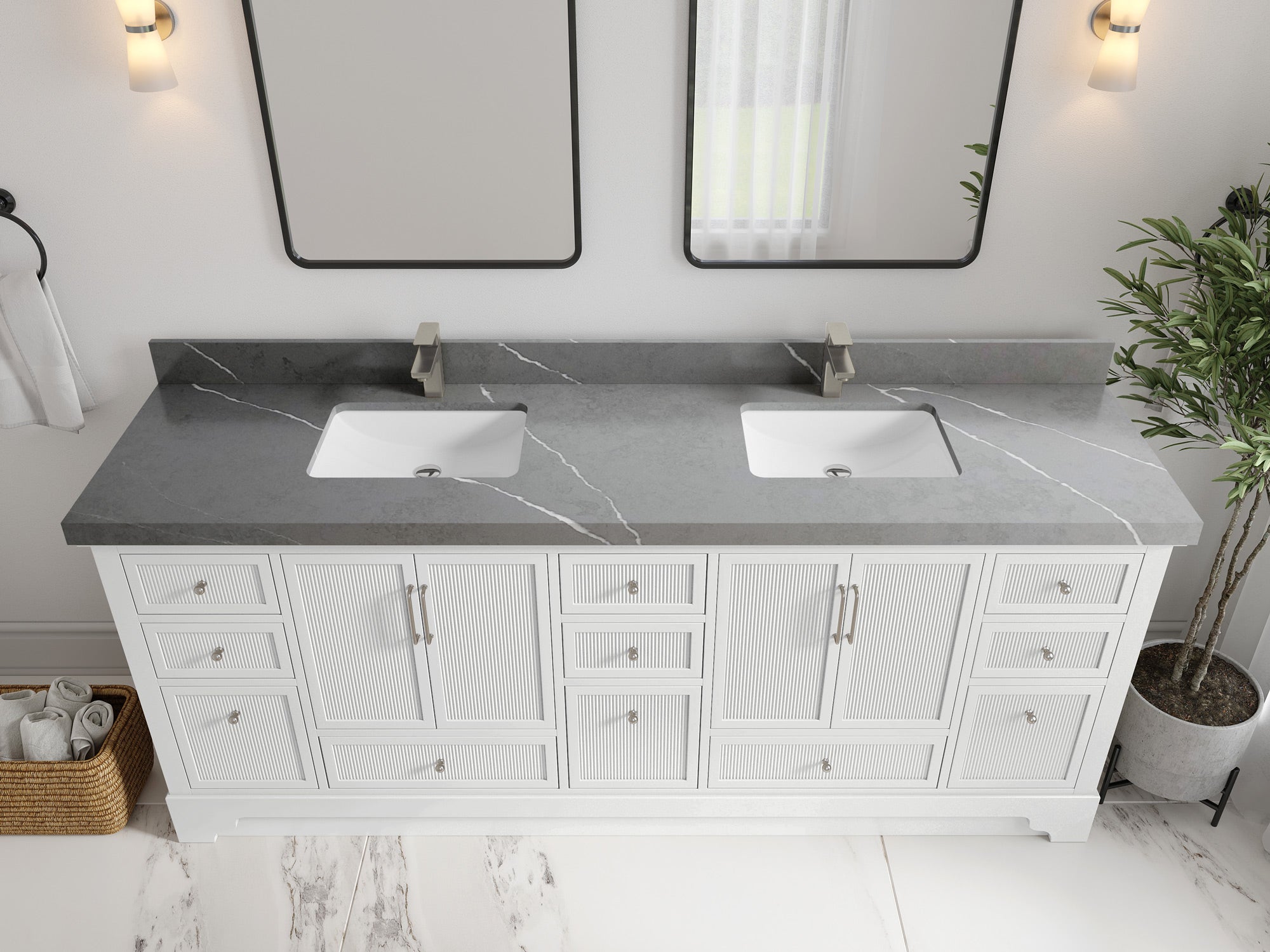 Alys 84 in. W x 22 in. D Double Sink Bathroom Vanity