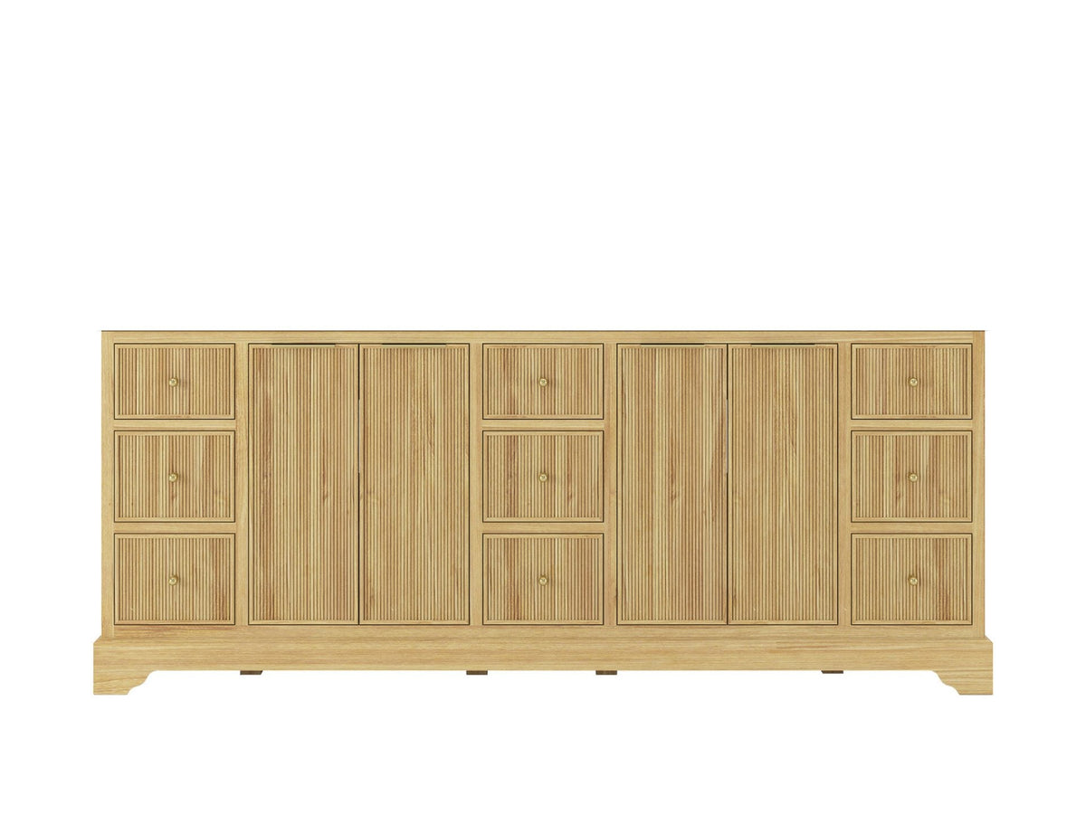 Austin Teak Wood 84 in. W x 22 in. D Double Sink Bathroom Vanity