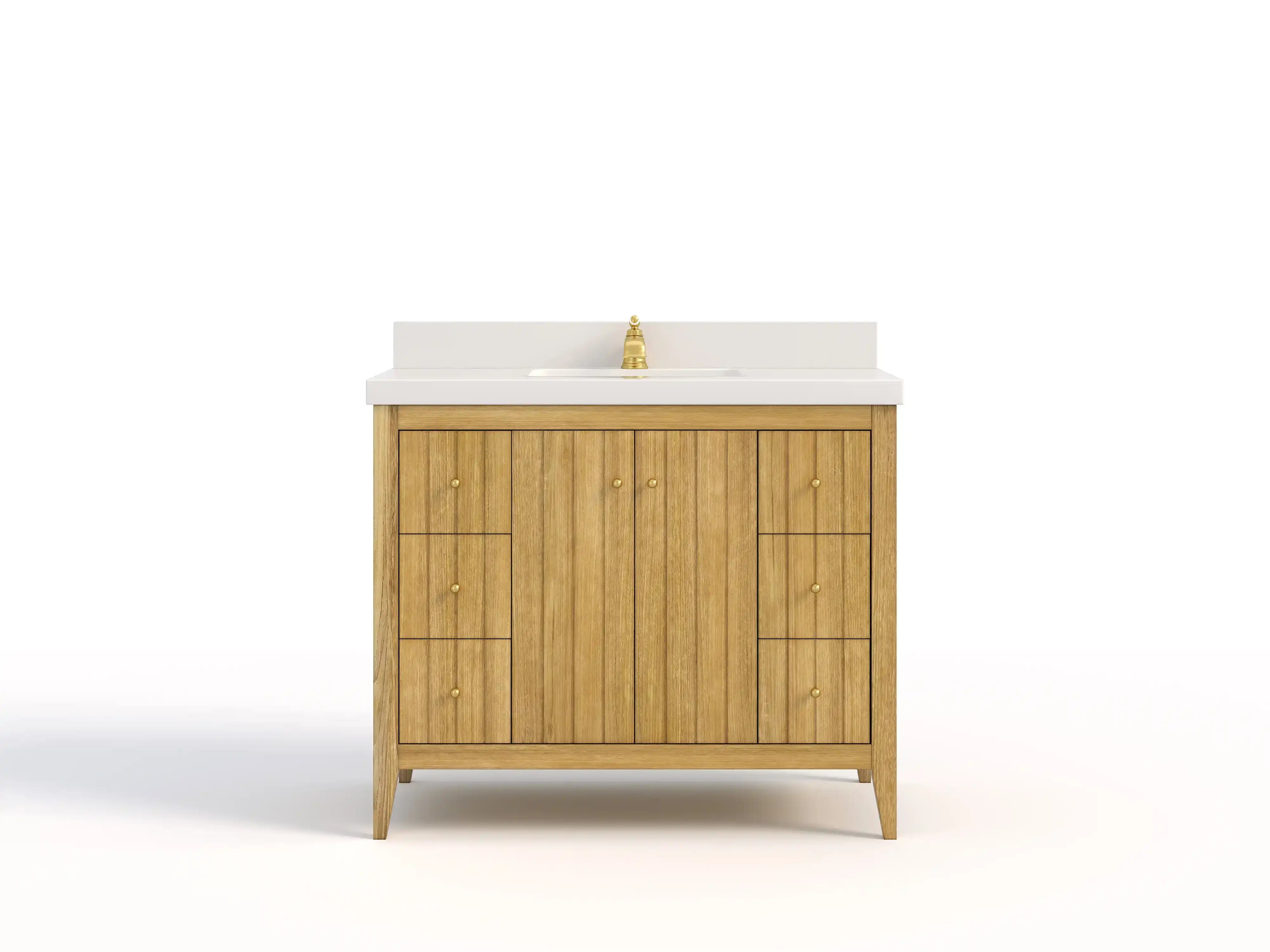 Atlanta Teak Wood 42 in. W x 22 in. D Single Sink Bathroom Vanity