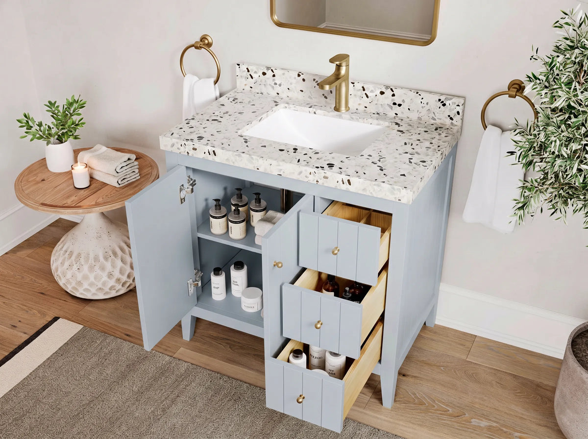 Atlanta 36 in. W x 22 in. D Center Sink Modern Bathroom Vanity