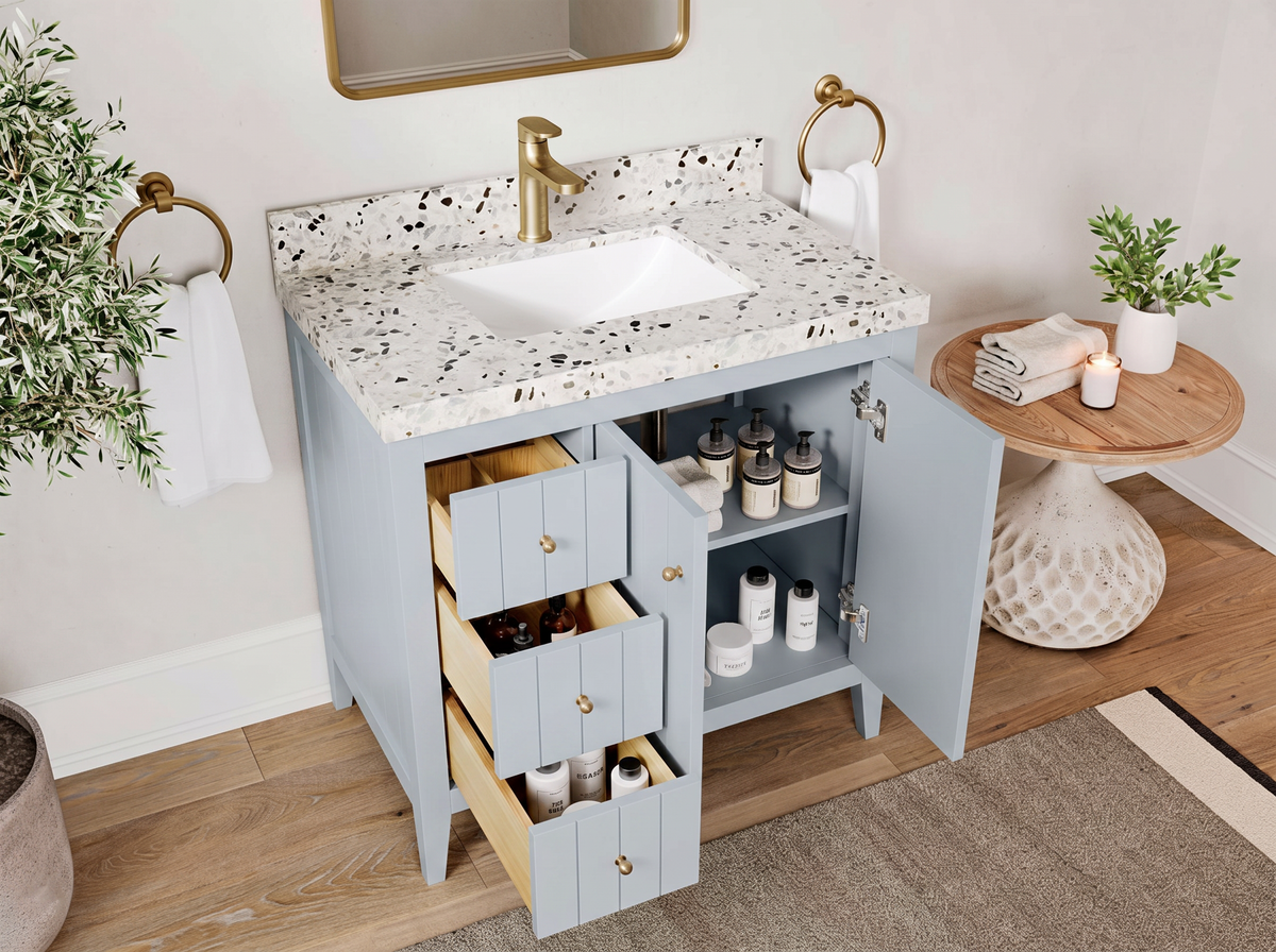 Atlanta 36 in. W x 22 in. D Center Sink Bathroom Vanity for Modern Elegant Bathrooms