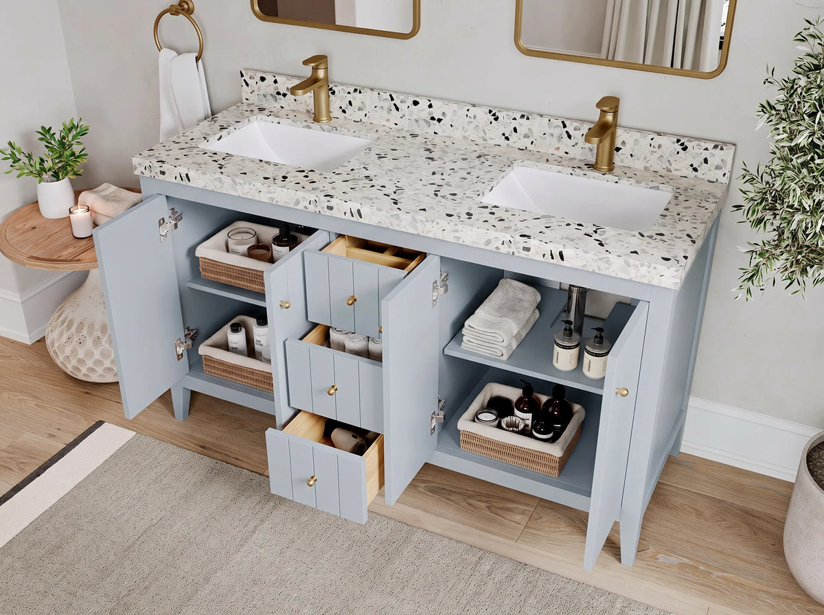 Atlanta 60 in. W x 22 in. D Double Sink Bathroom Vanity