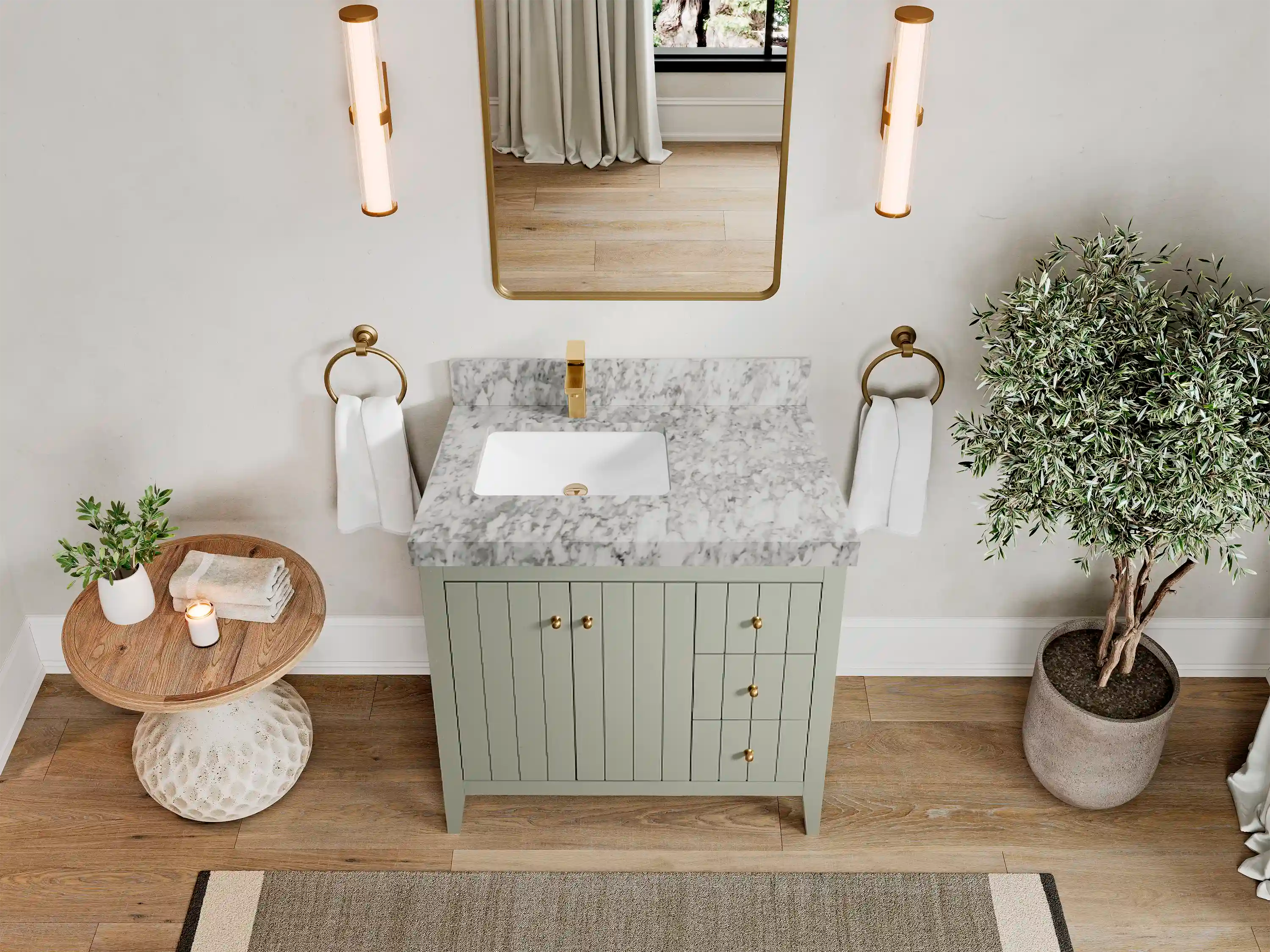 Atlanta 36 in. W x 22 in. D Left Offset Sink Bathroom Vanity