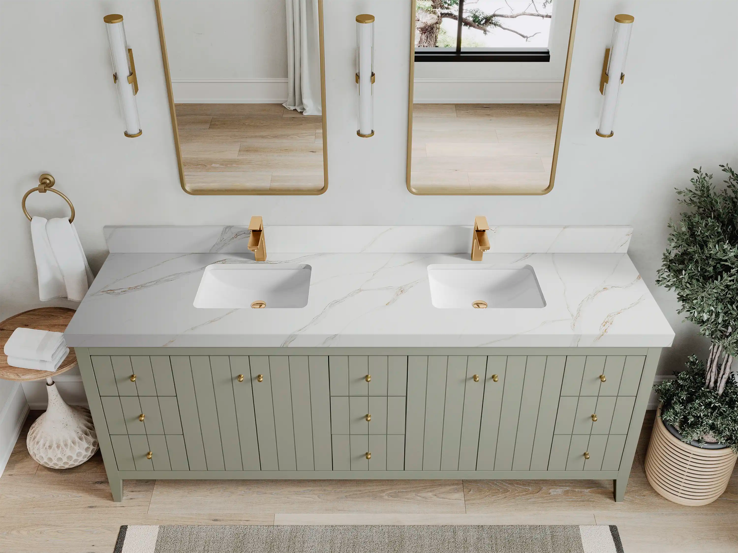 Atlanta 84 in. W x 22 in. D Double Sink Bathroom Vanity