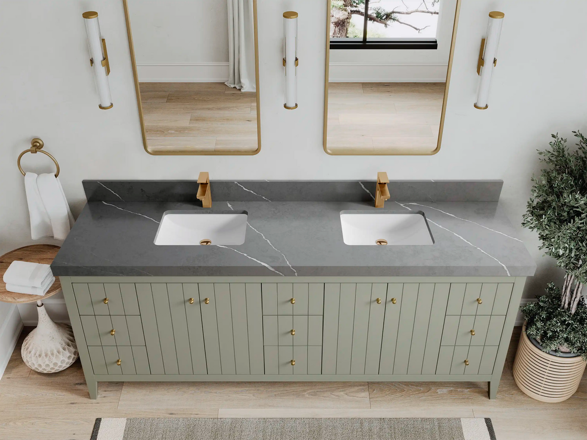 Atlanta 84 in. W x 22 in. D Double Sink Bathroom Vanity