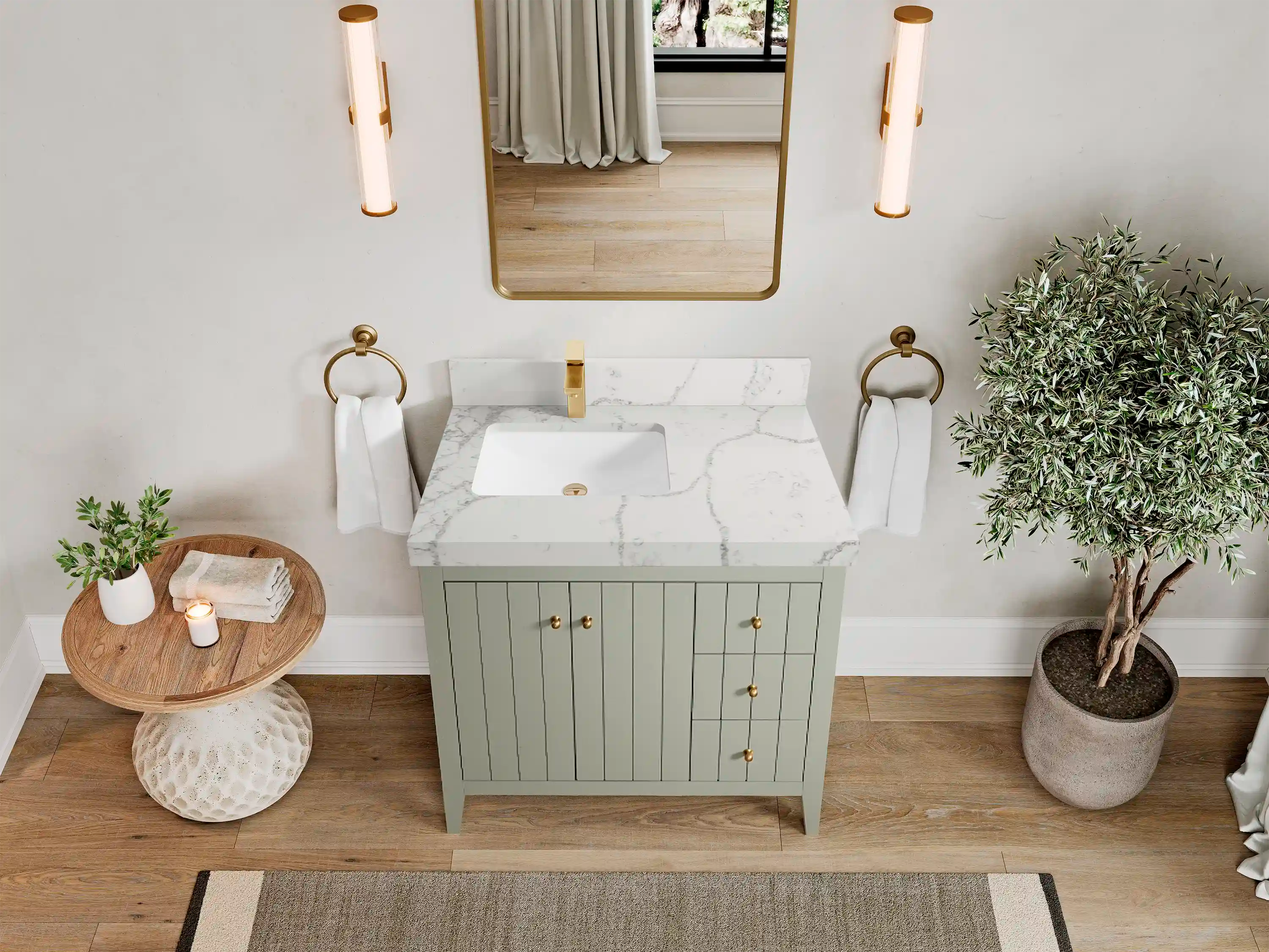 Atlanta 36 in. W x 22 in. D Left Offset Sink Bathroom Vanity