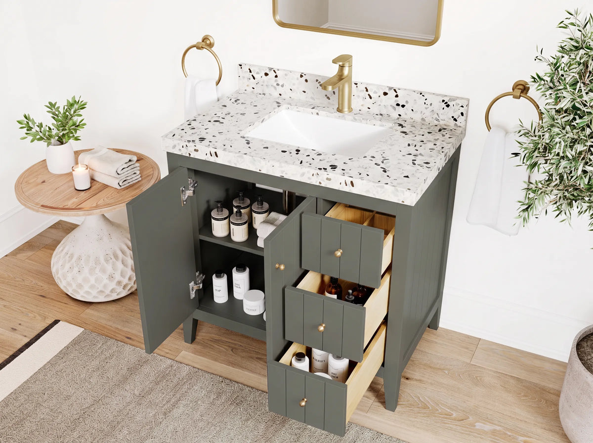 Atlanta 36 in. W x 22 in. D Center Sink Modern Bathroom Vanity