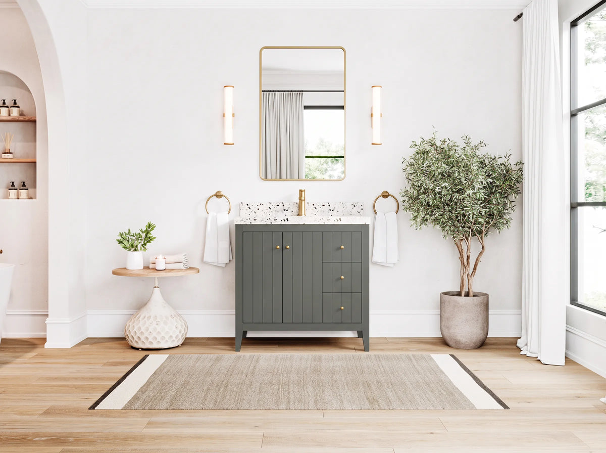 Atlanta 36 in. W x 22 in. D Center Sink Modern Bathroom Vanity