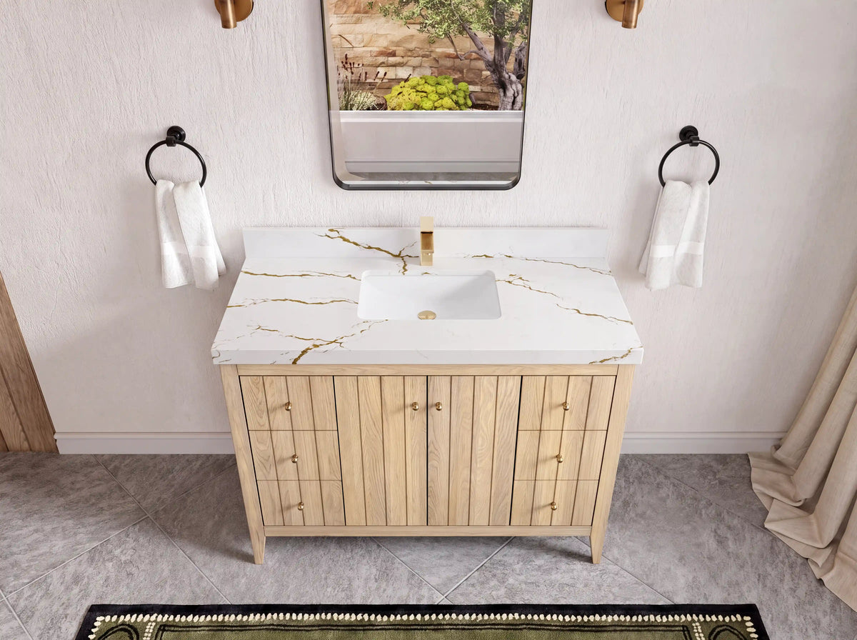 Atlanta White Oak 48 in. W x 22 in. D Single Sink Bathroom Vanity