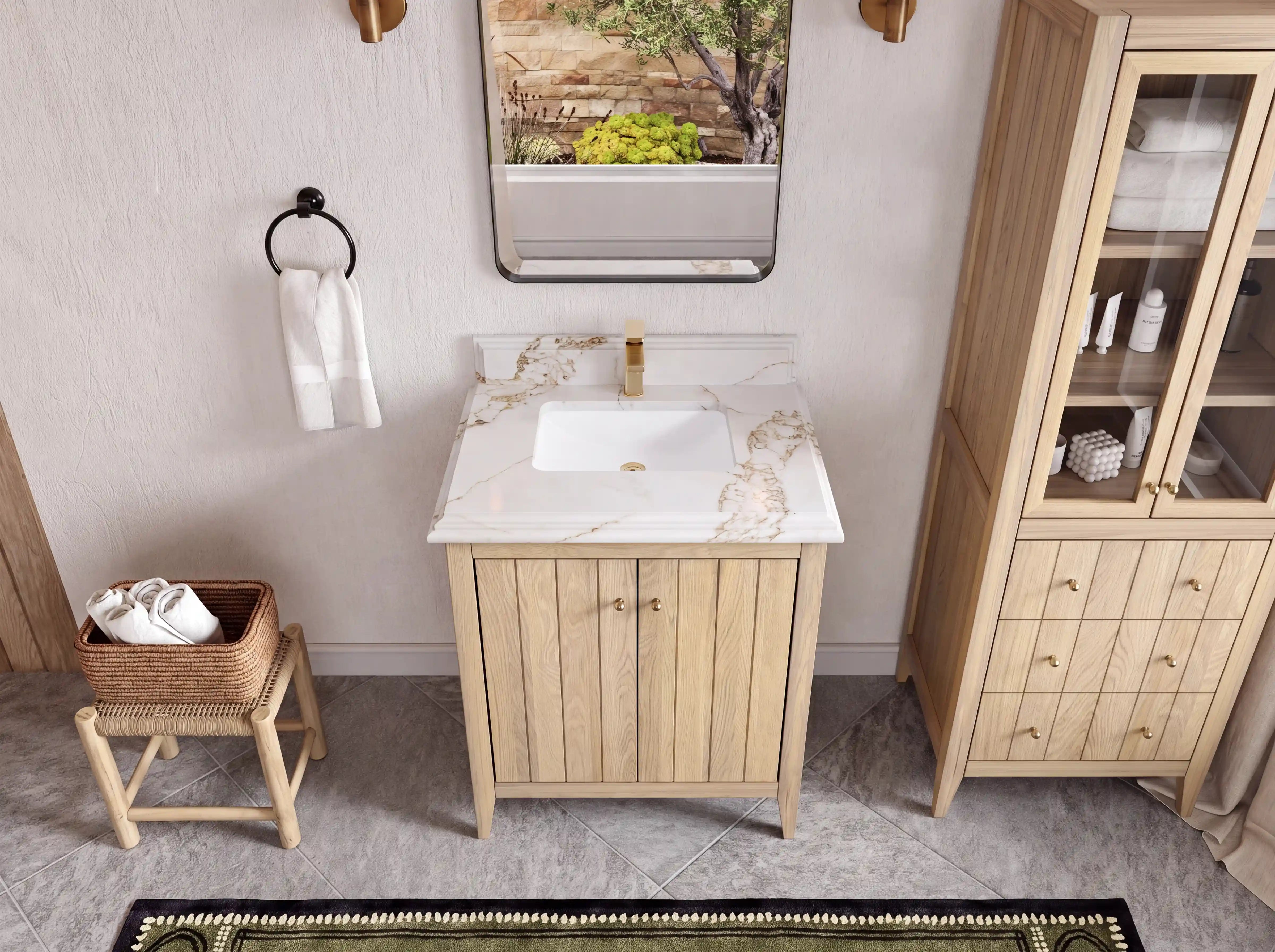 Atlanta White Oak 30 in. W x 22 in. D Single Sink Bathroom Vanity