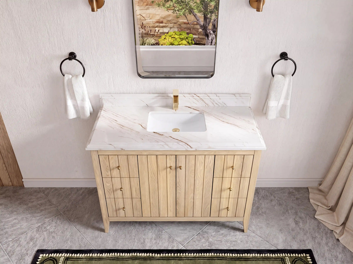 Atlanta White Oak 48 in. W x 22 in. D Single Sink Bathroom Vanity
