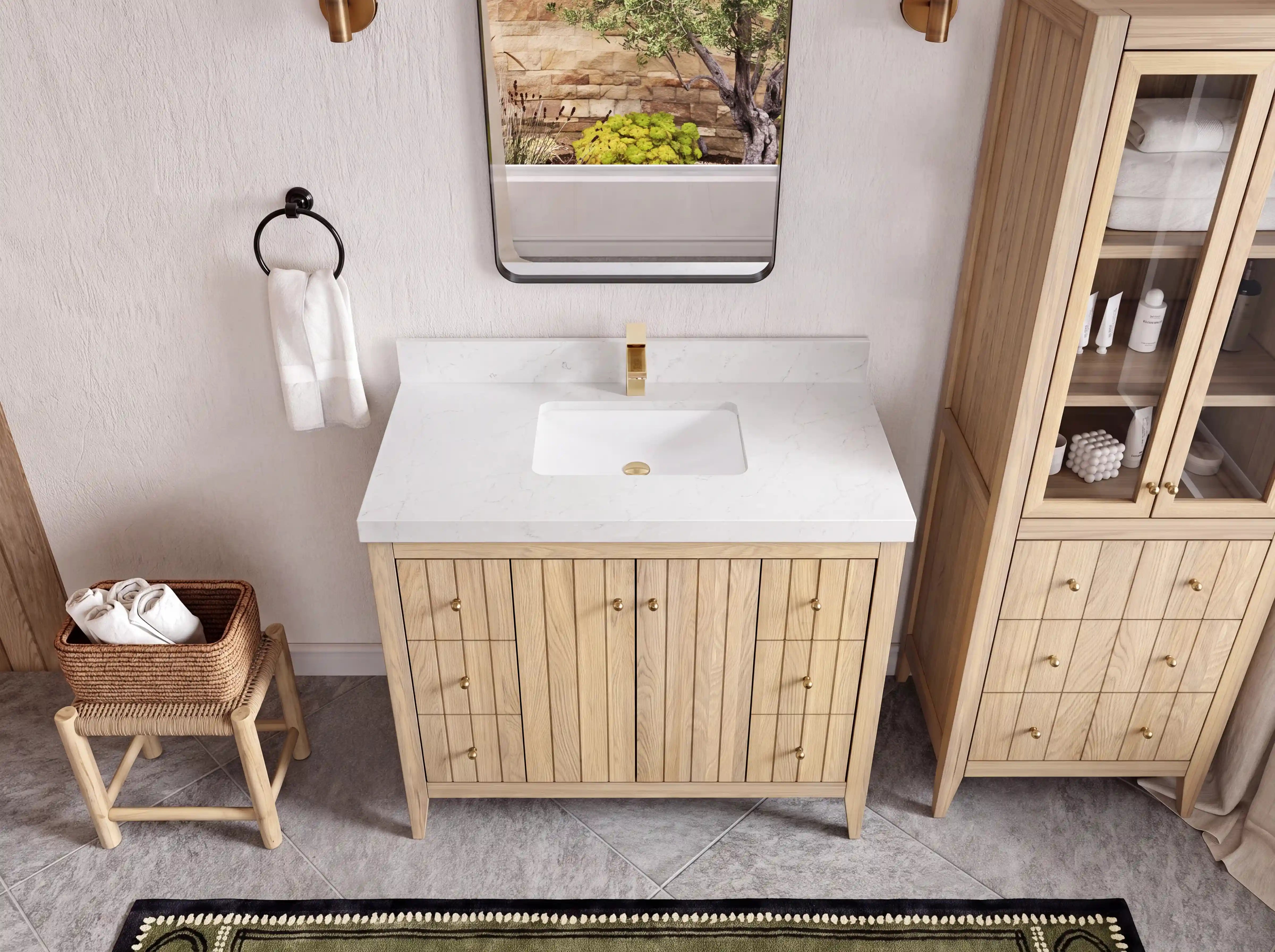 Atlanta White Oak 42 in. W x 22 in. D Single Sink Bathroom Vanity