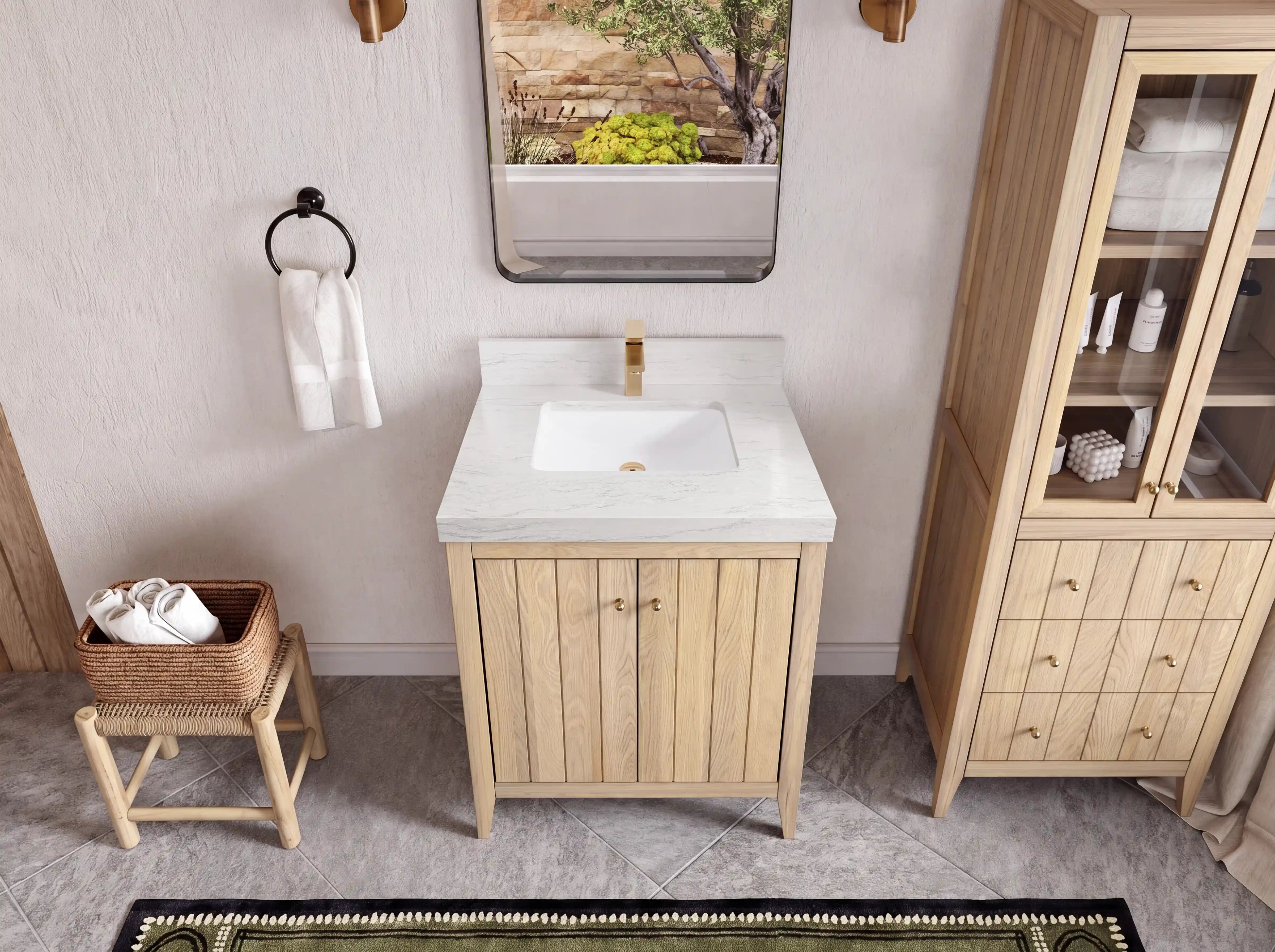 Atlanta White Oak 30 in. W x 22 in. D Single Sink Bathroom Vanity