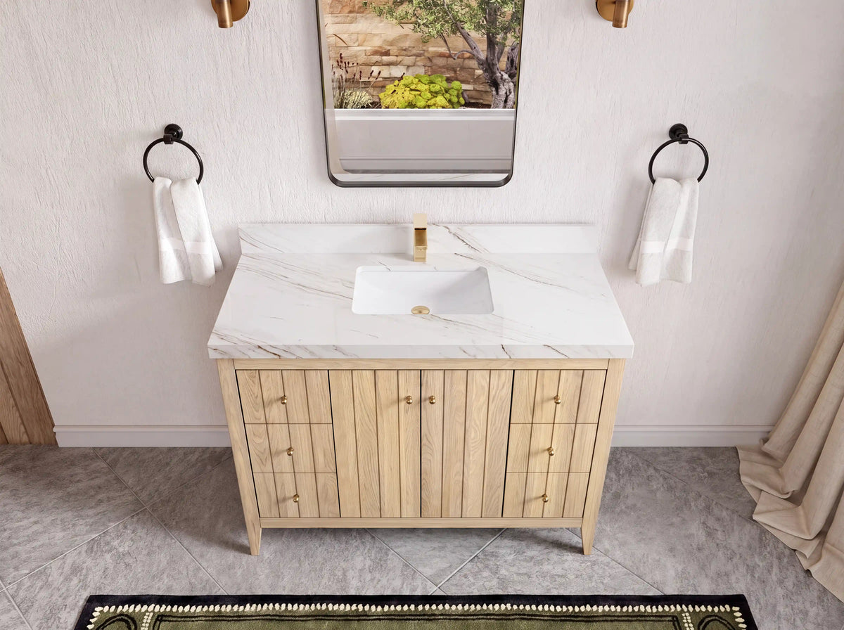 Atlanta White Oak 48 in. W x 22 in. D Single Sink Bathroom Vanity