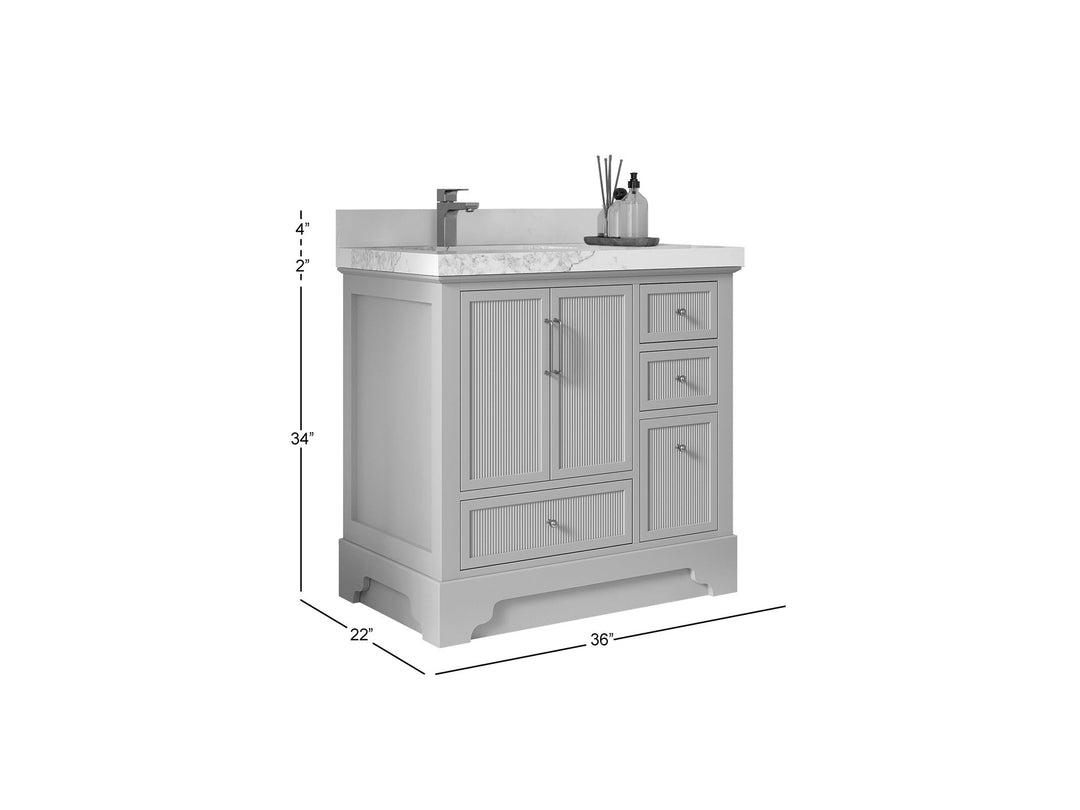 Alys 36 in. W x 22 in. D Left Offset Sink Bathroom Vanity